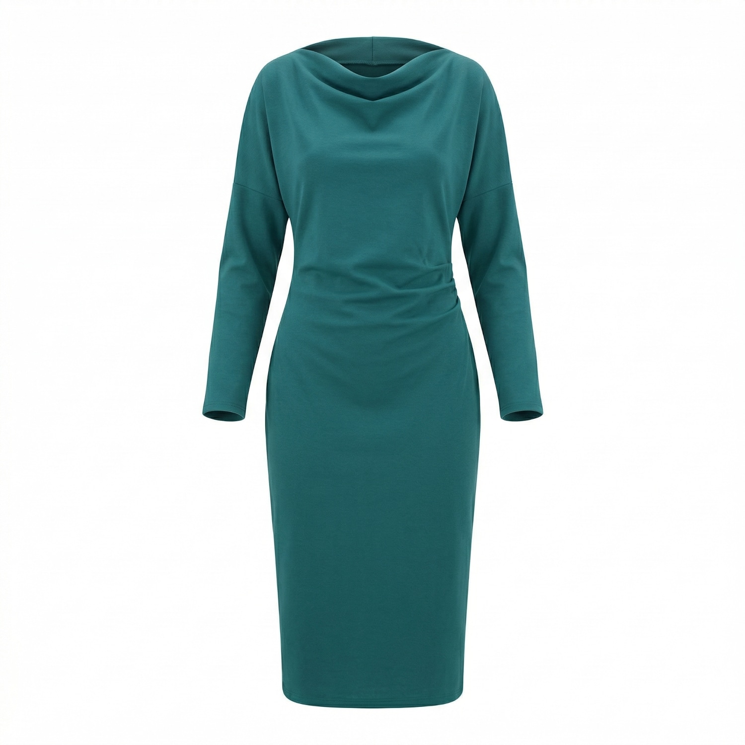green draped midi dress Emerald by concept A trois reiss green dress