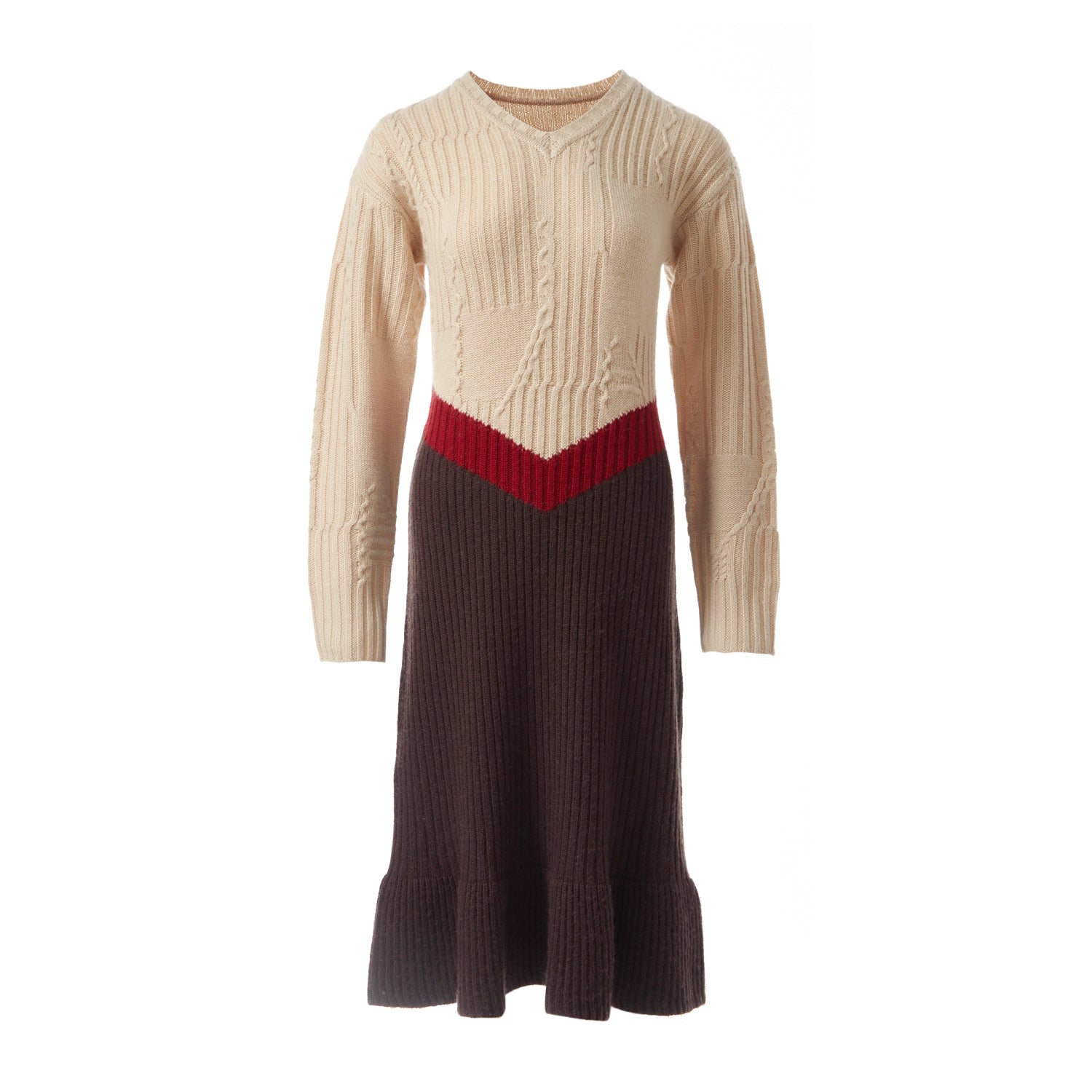 open lace back dress Women's Lets Be Honest Chocolate Brown Cable Knit Long Sleeve Sweater Shirt | Size: L