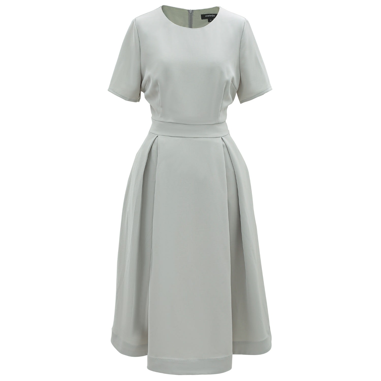 classic fit and flare dress Sleeveless Mikado Fit And Flare Midi Dress With V-Back In Midnight