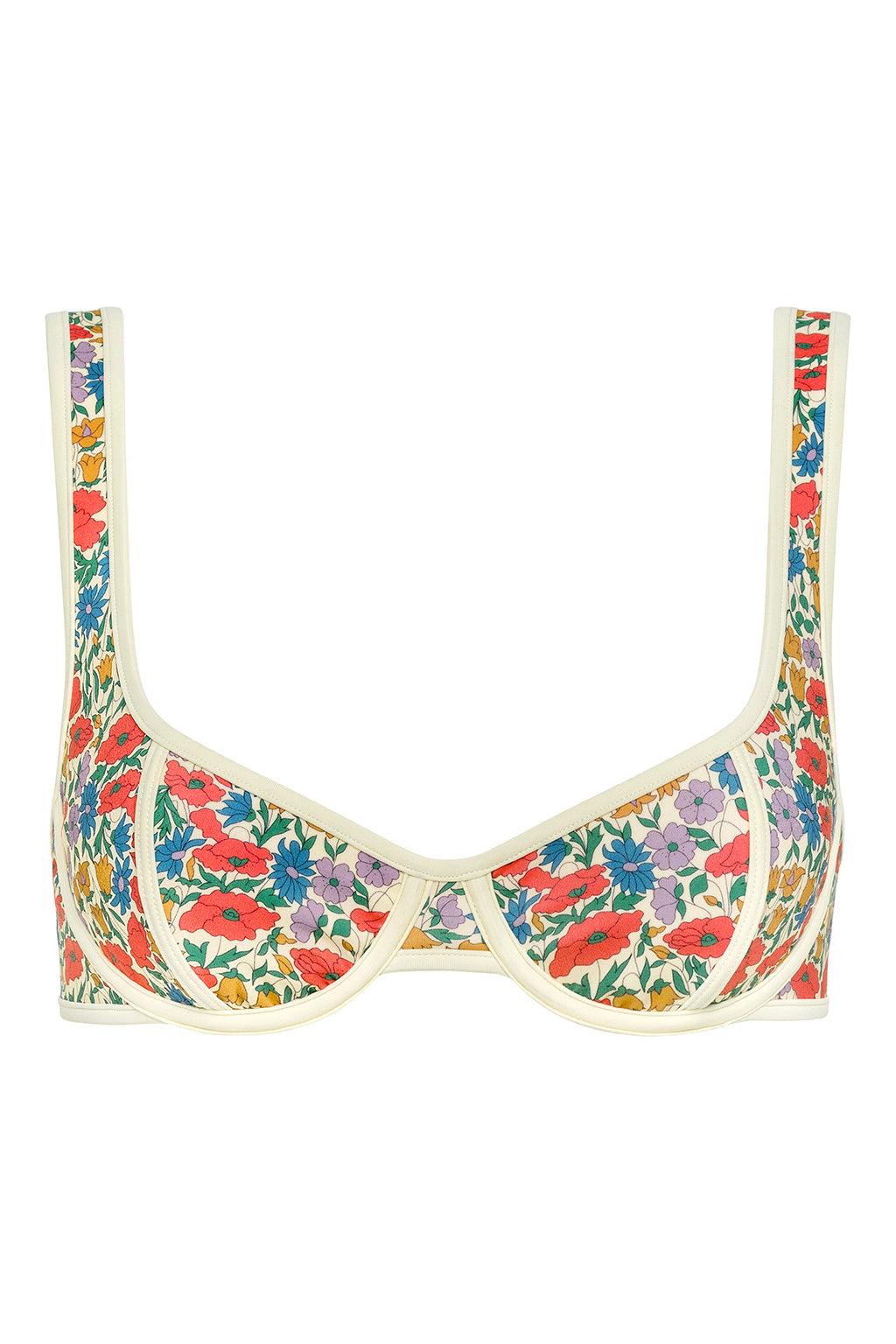 Florencia Floral Romy Binded Bikini Top | Montce Swim | Wolf & Badger