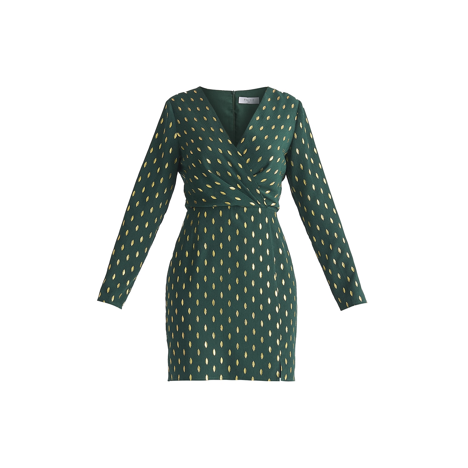green emerald velvet dress Cherry Blossom Maxi Wrap Dress in Emerald + Gold – SymbologyClothing main image 1