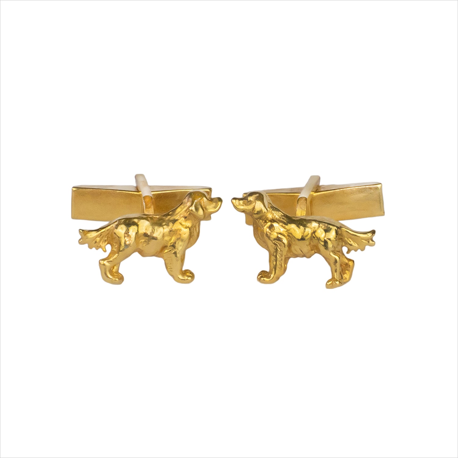 Golden Retriever Cufflinks Eighteen Carat Gold On Recycled