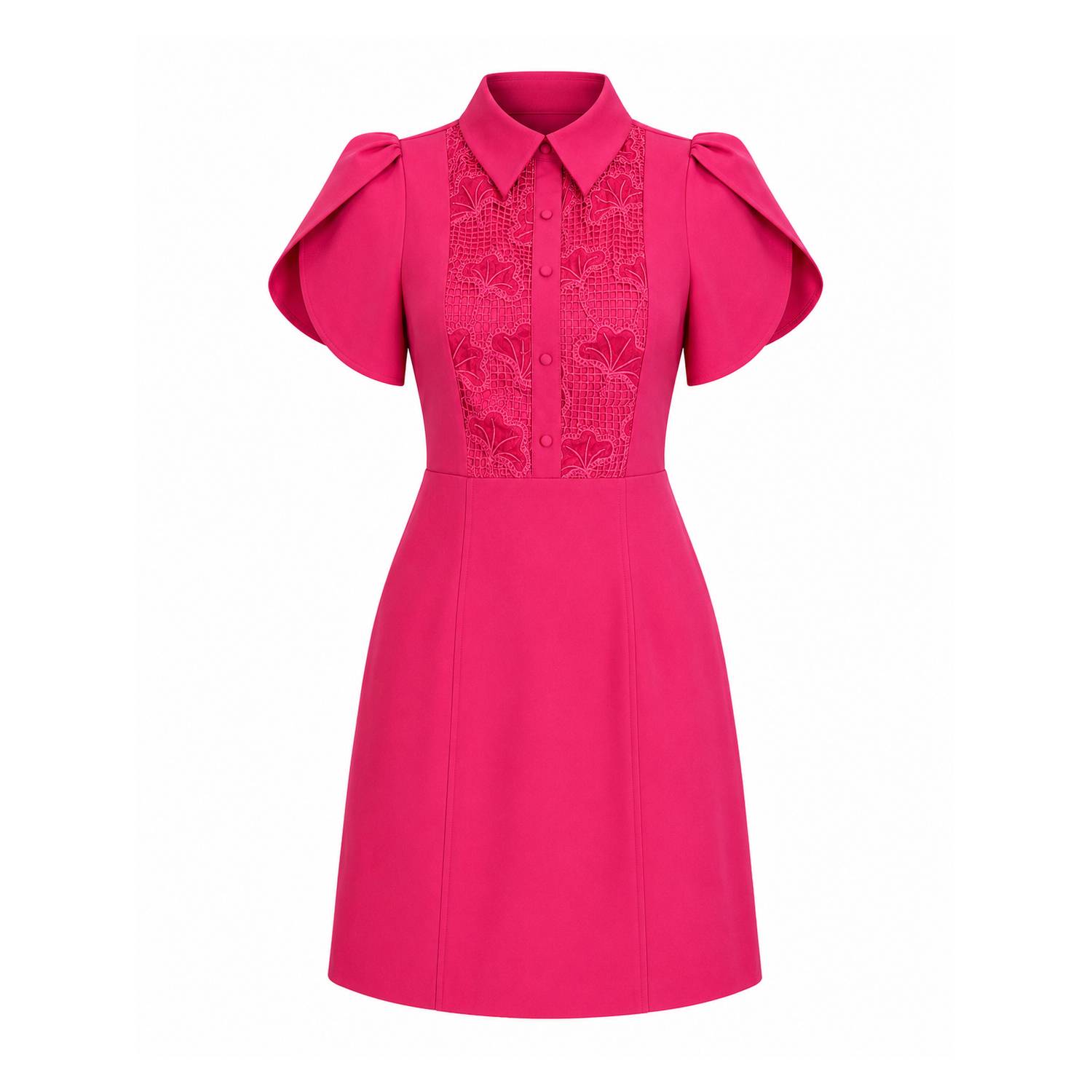 Gracie Collar Mini Dress Pink | Girl In Mind