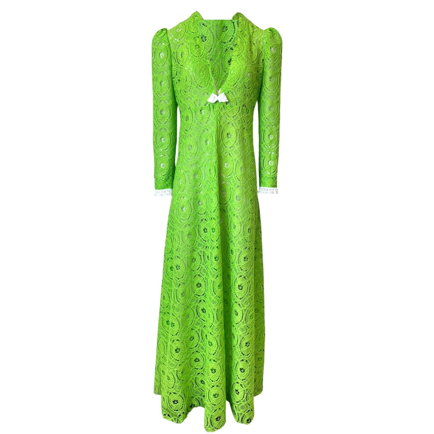 green lace boho dress Cutwork Lace Belted Tiered Maxi Dress in Dark Green