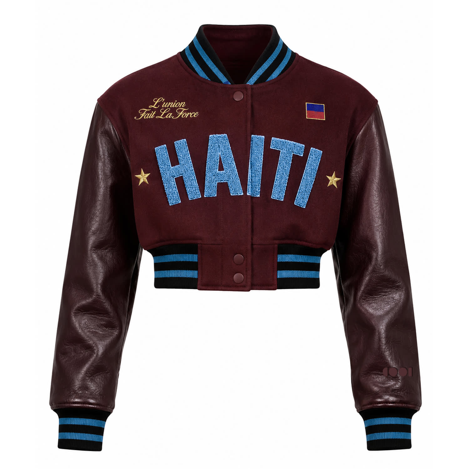 Haiti Cropped Varsity Jacket | COOL CREATIVE | Wolf & Badger