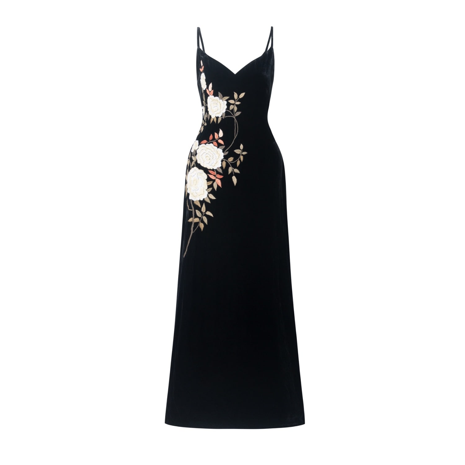 rose embroidered black dress Embroidered Rose Circle Dress in Black by Hemet