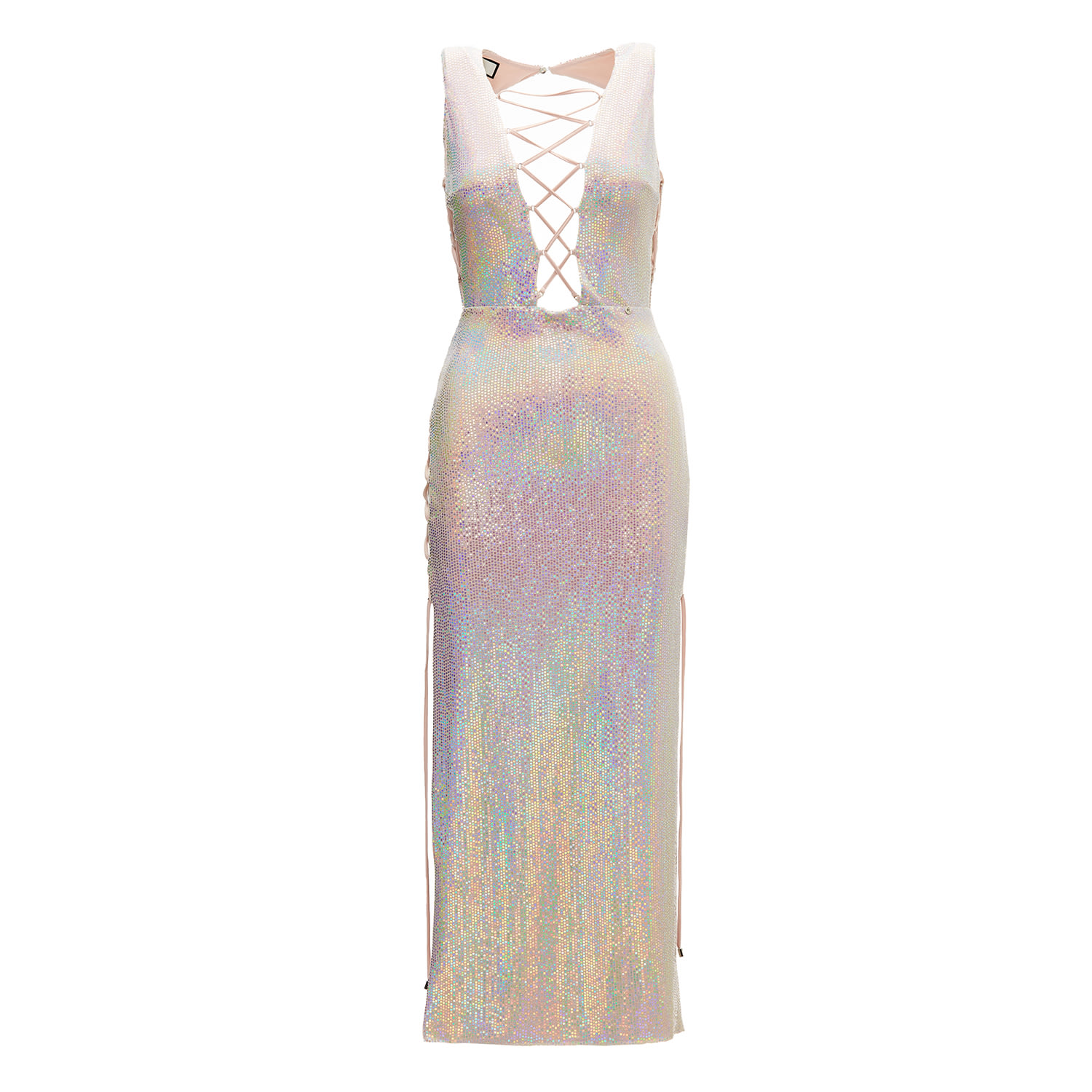 Women's Holographic-Effect Midi Dress Multicolour | Extra Small | Nissa