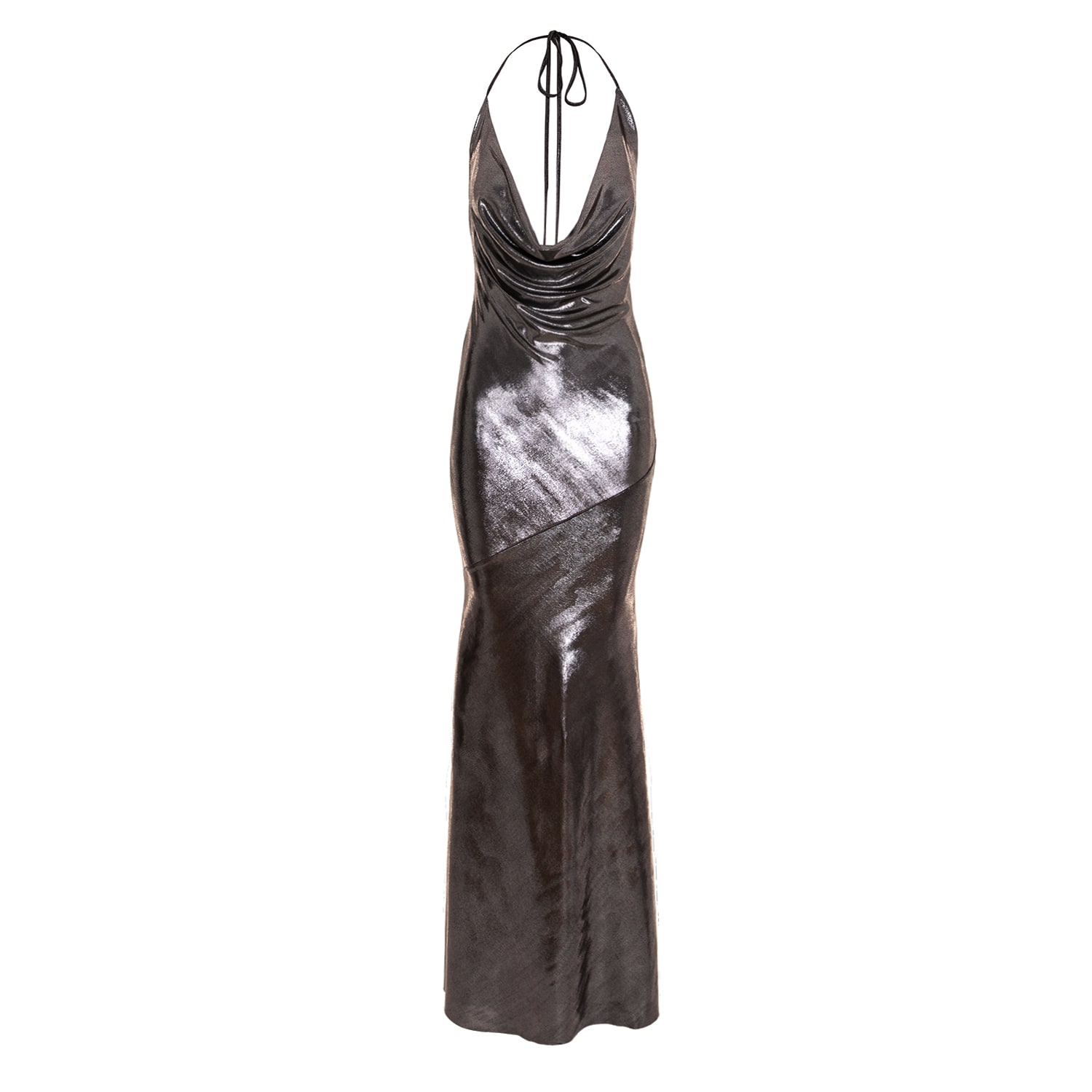 long spaghetti strap maxi dress Women’s Sequin Cowl Neck Maxi Dress with Slit