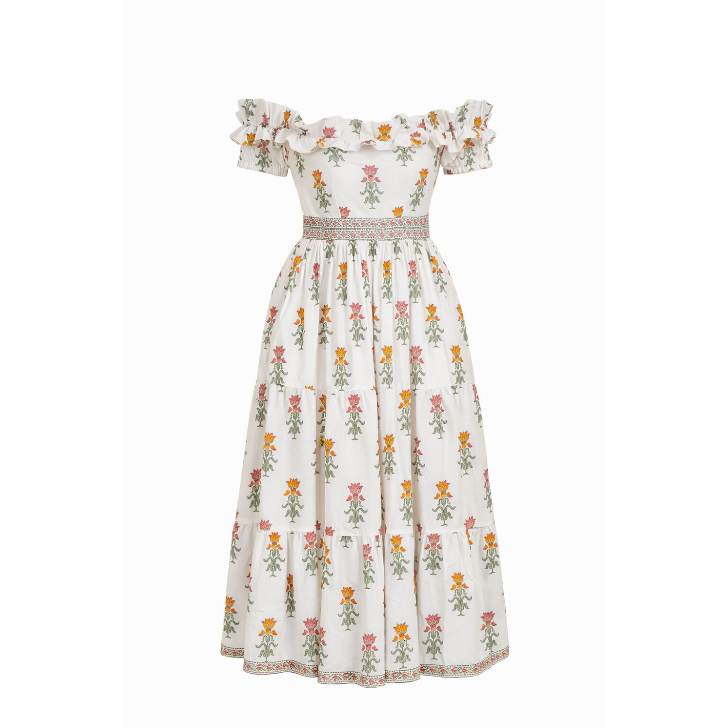 cotton block print maxi dress Block Print Dress | Button Down Relax Fit