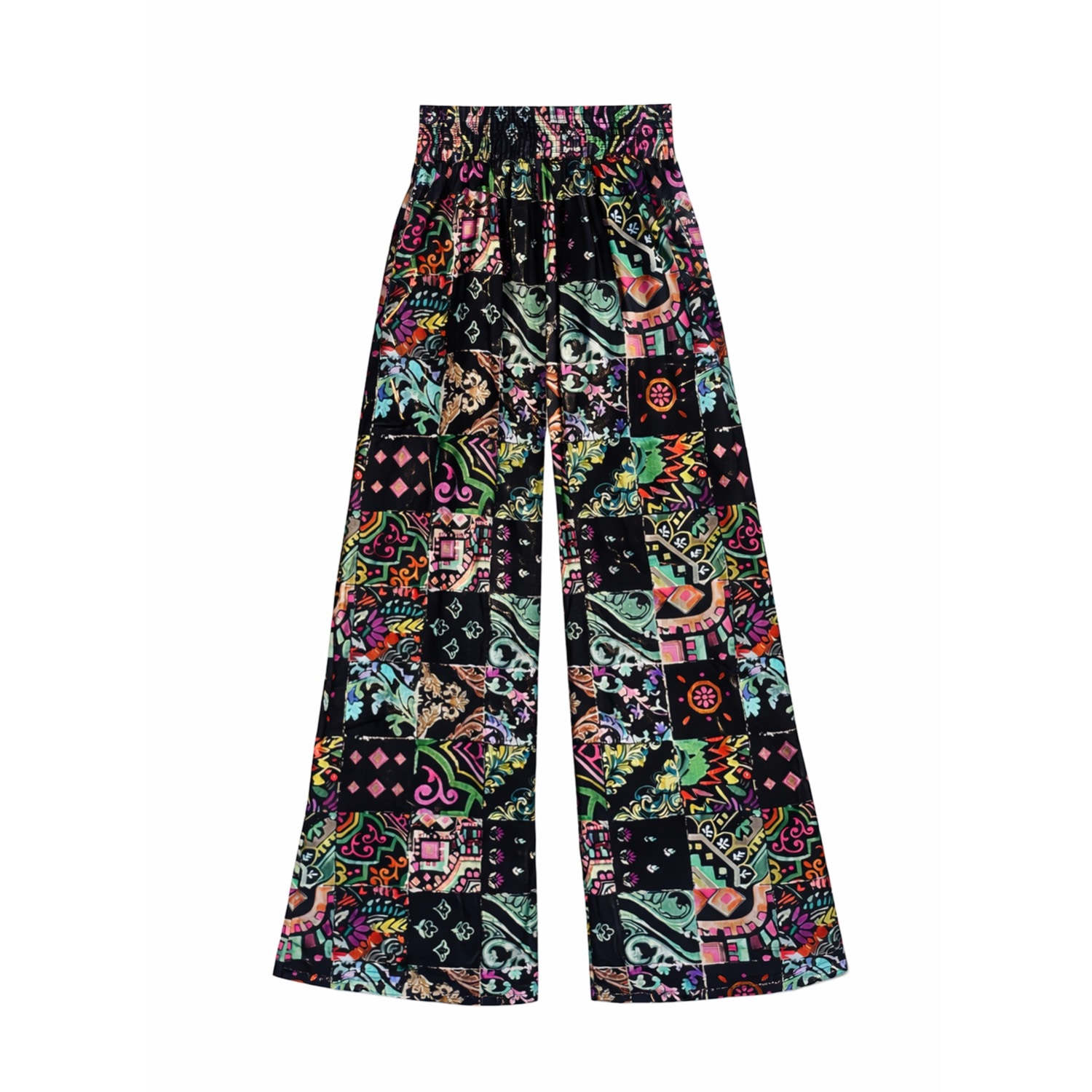 Johnny Silk Stretch Palazzo Pants - Azulejo Black | Introvertie