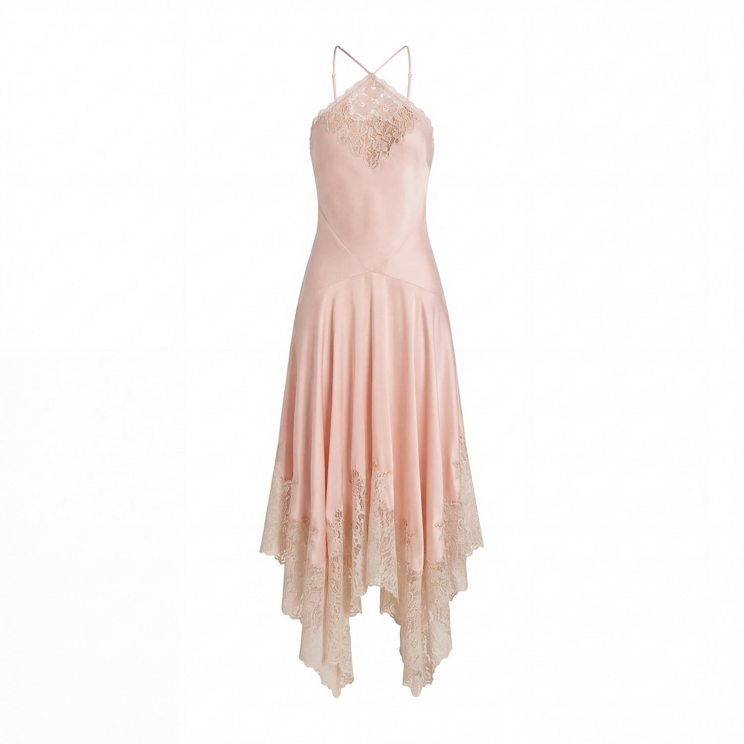 Lace Trim Handkerchief Midi Dress | Mac Duggal | Wolf & Badger