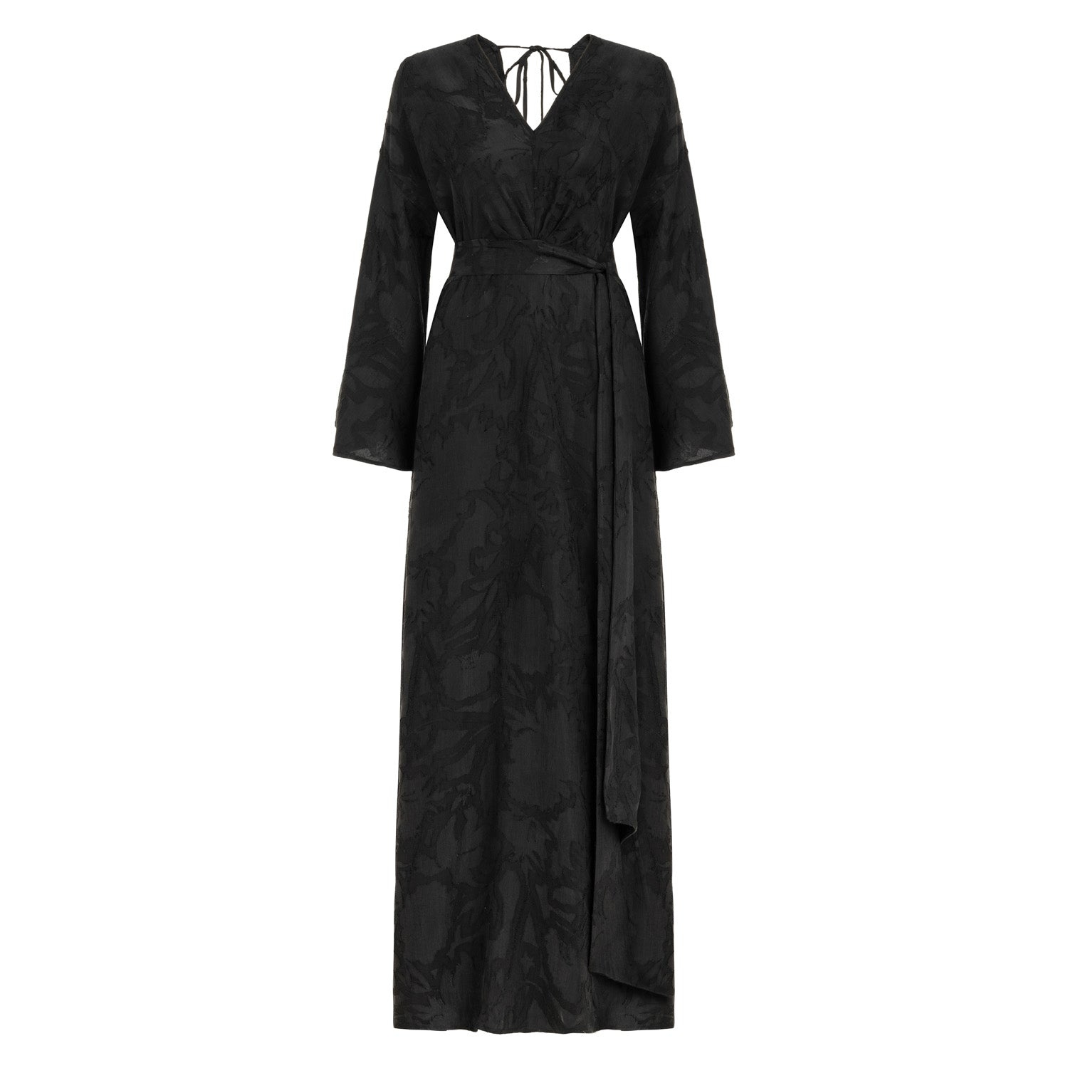 larissa maxi dress black Lilamie Larissa Long Sleeve V-neck Maxi Dress