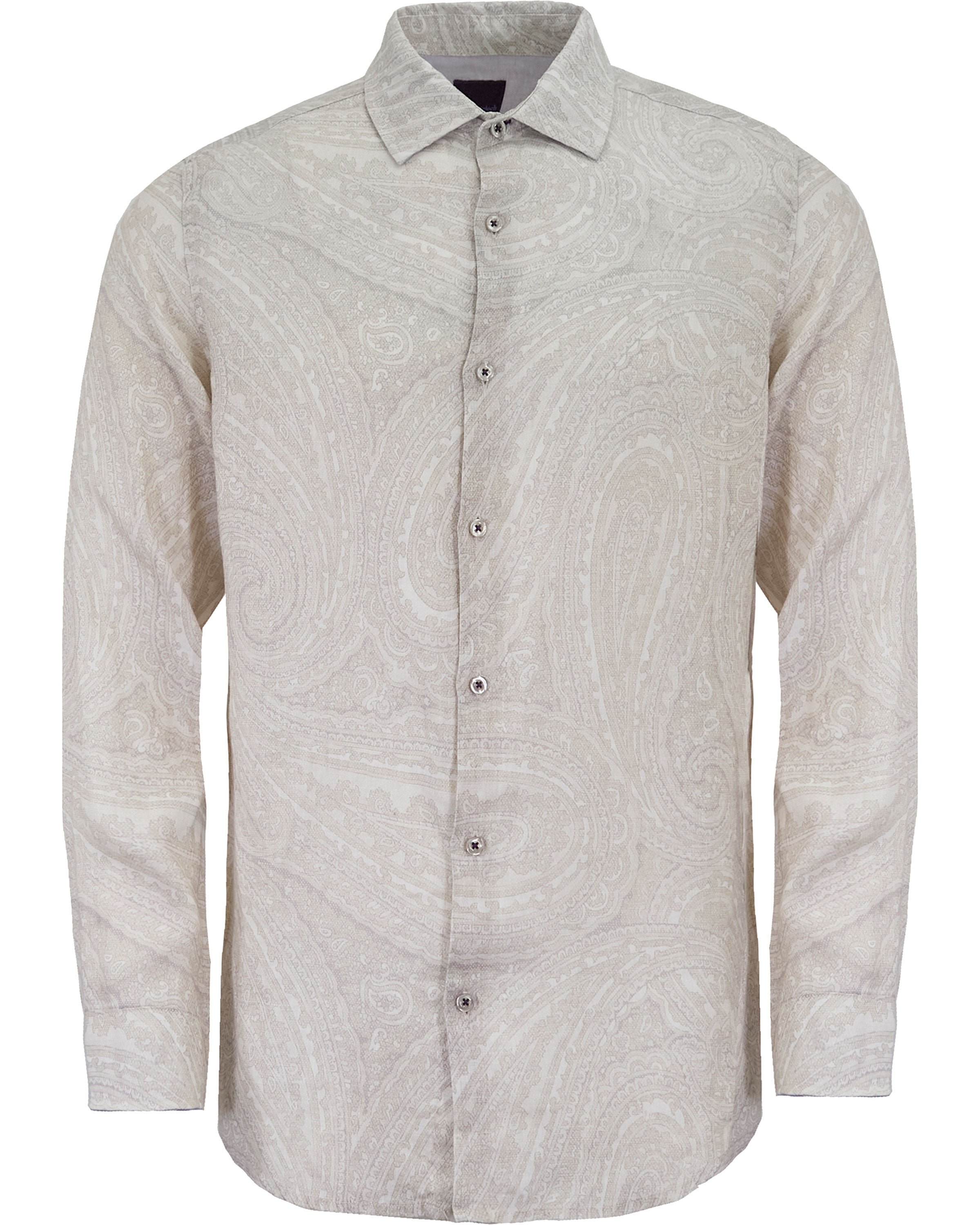 Men's Neutrals Laurent Wild Paisley Oxford Linen Shirt - White | Small | Lords of Harlech