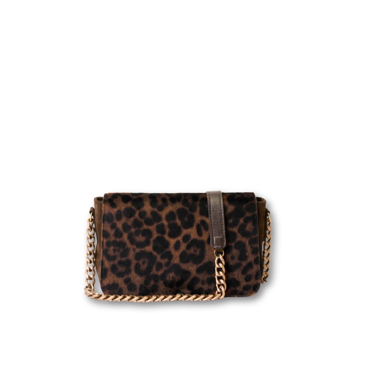Wallet shoulder bag／ミニポーチ付／ブラウンレオパ Leopard Print Small Bag, Leather Crossbody Evening Bag, | JUAN-JO
