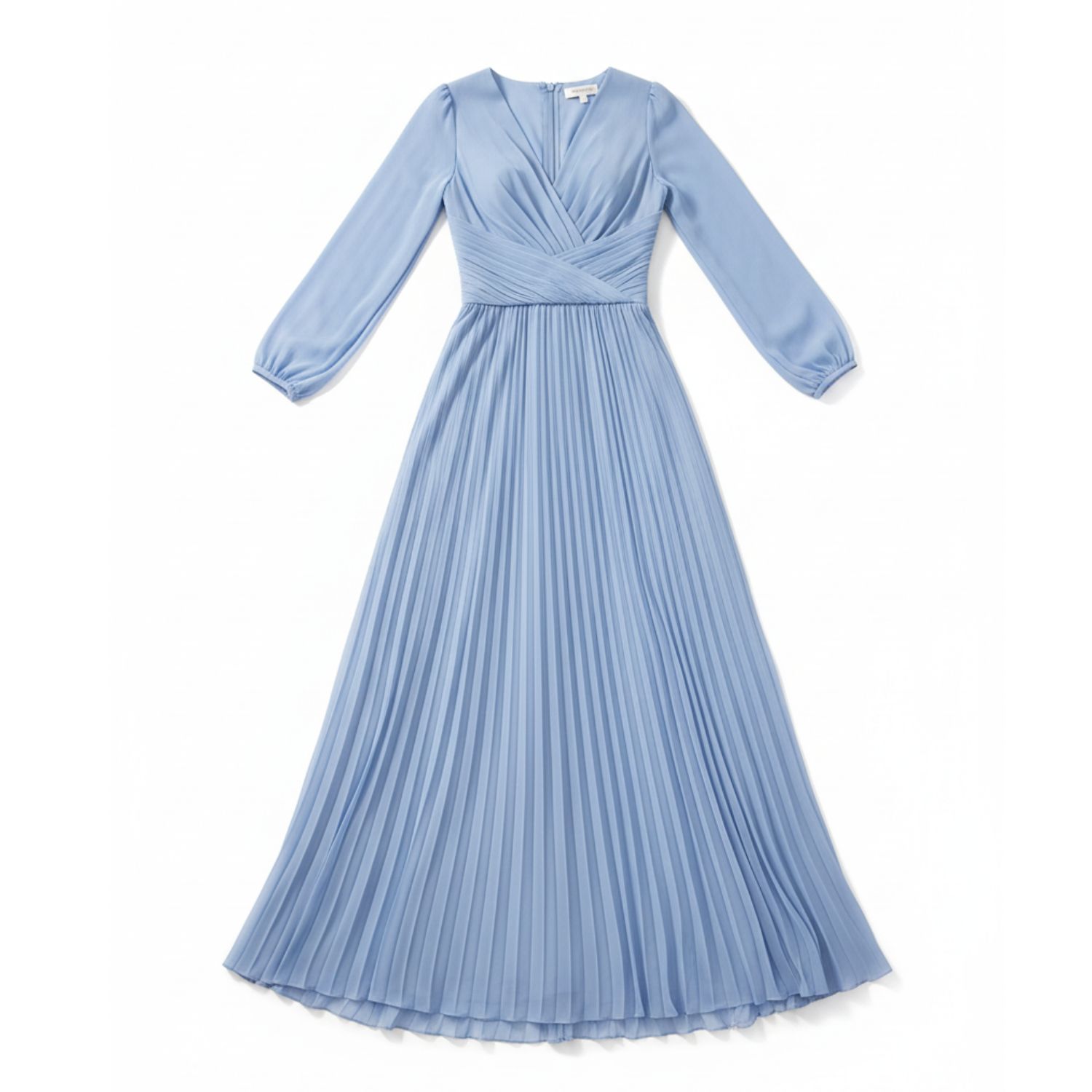blue dress for baby girl Light Blue Pleated Ruffle Prom Dress with Bow Tie Straps – FancyVestido main image 1