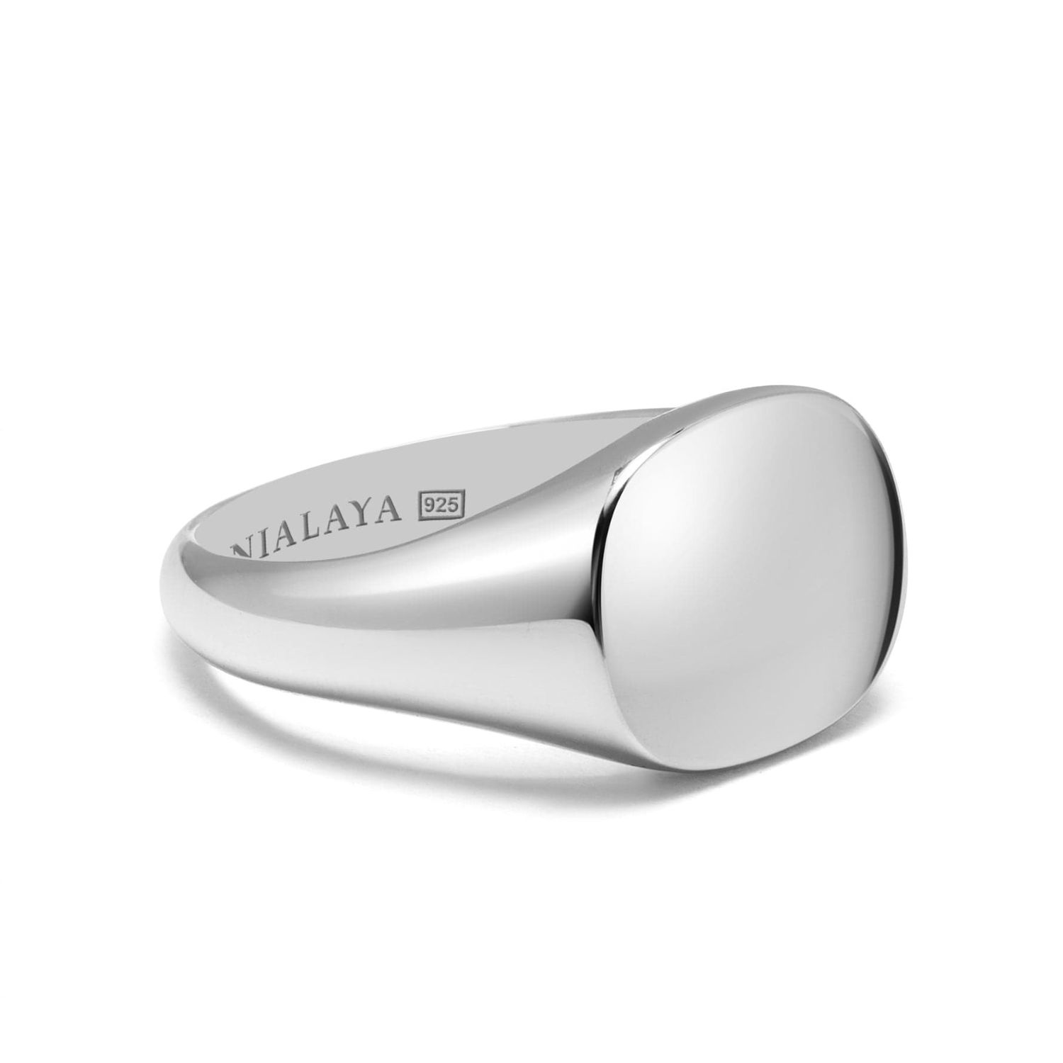Men's Rectangle Sterling Silver Signet Ring | Nialaya | Wolf & Badger
