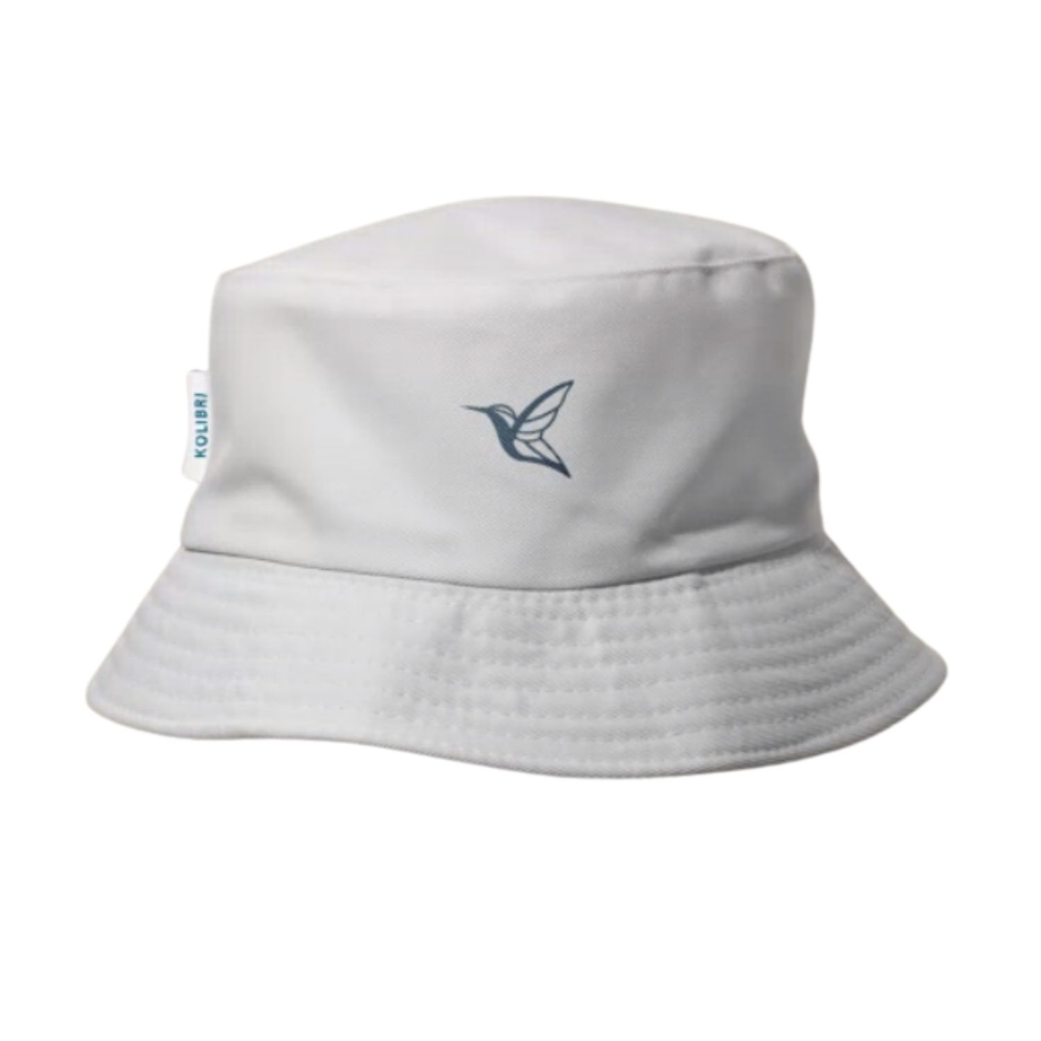 Mens Bucket Hat | 100% Cotton Twill | White | Live Kolibri | Wolf