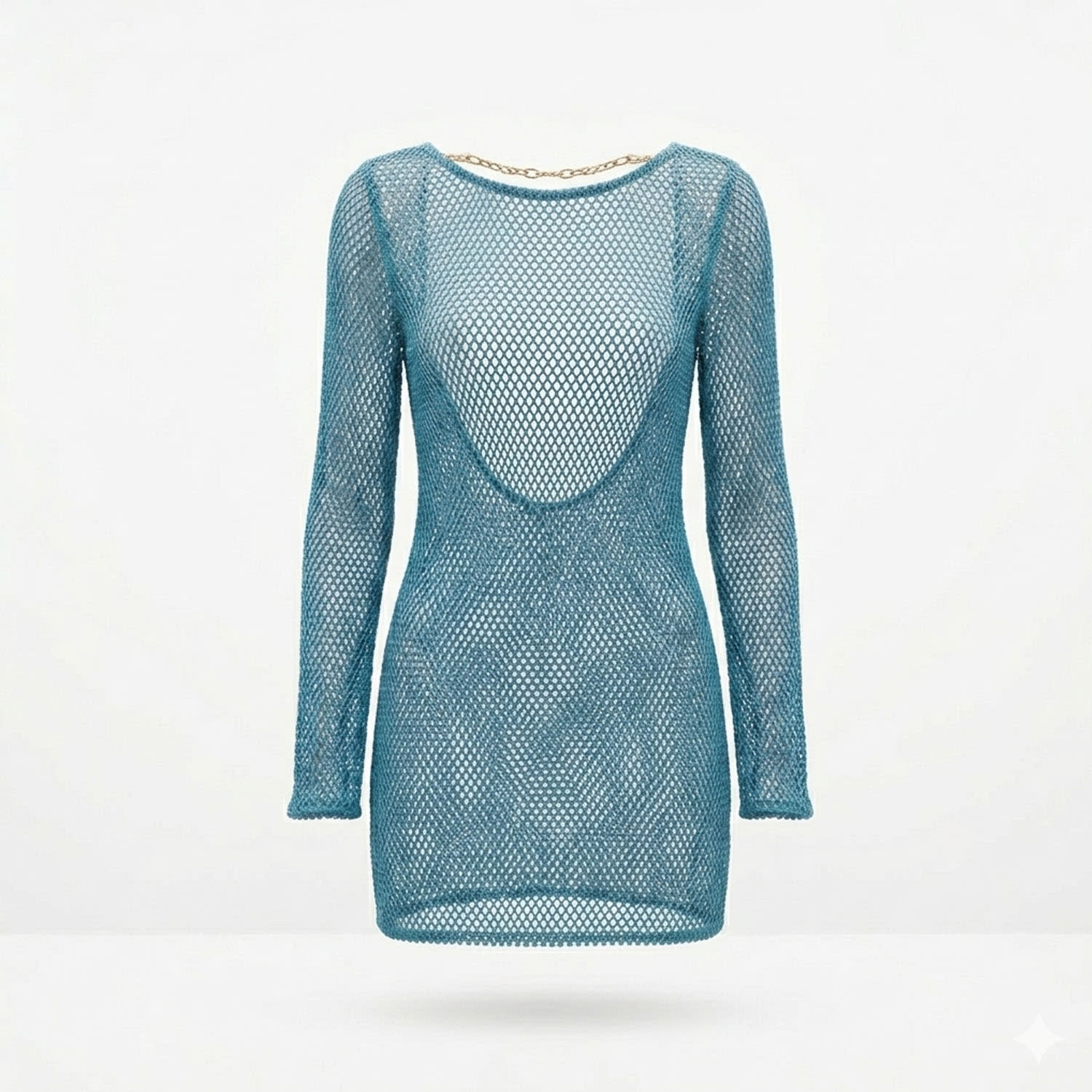 blue fishnet dress Satin Bias Belted Dress in Marine Blue main image 0