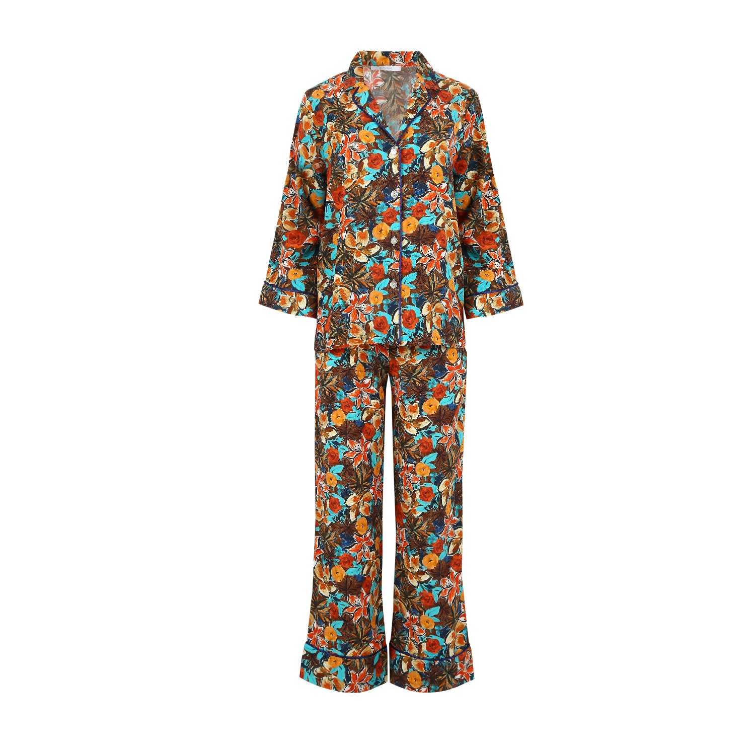 Women s Brown Monet Long Tencel Pyjama Set Large Gg Pyjamas