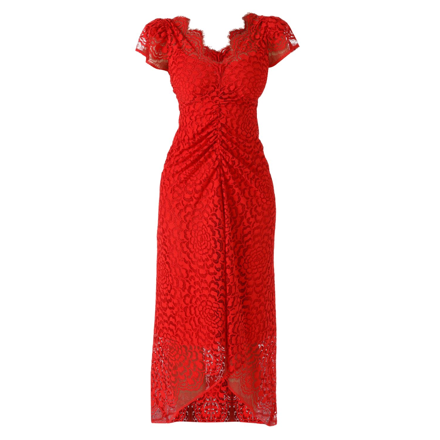 moulin rouge formal dress Scalloped Lace Midi In Red | SACHA DRAKE what to wear to moulin rouge broadway