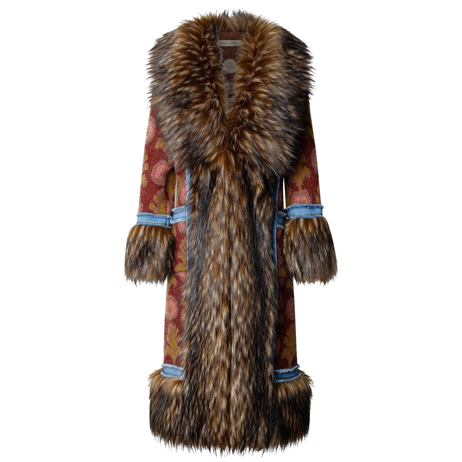 Winter　Collection✨　錆染め　リアルファー　　　　　　ヘアーゴム Multicolor Long Knit Coat With Faux Fur Piper | The Extreme