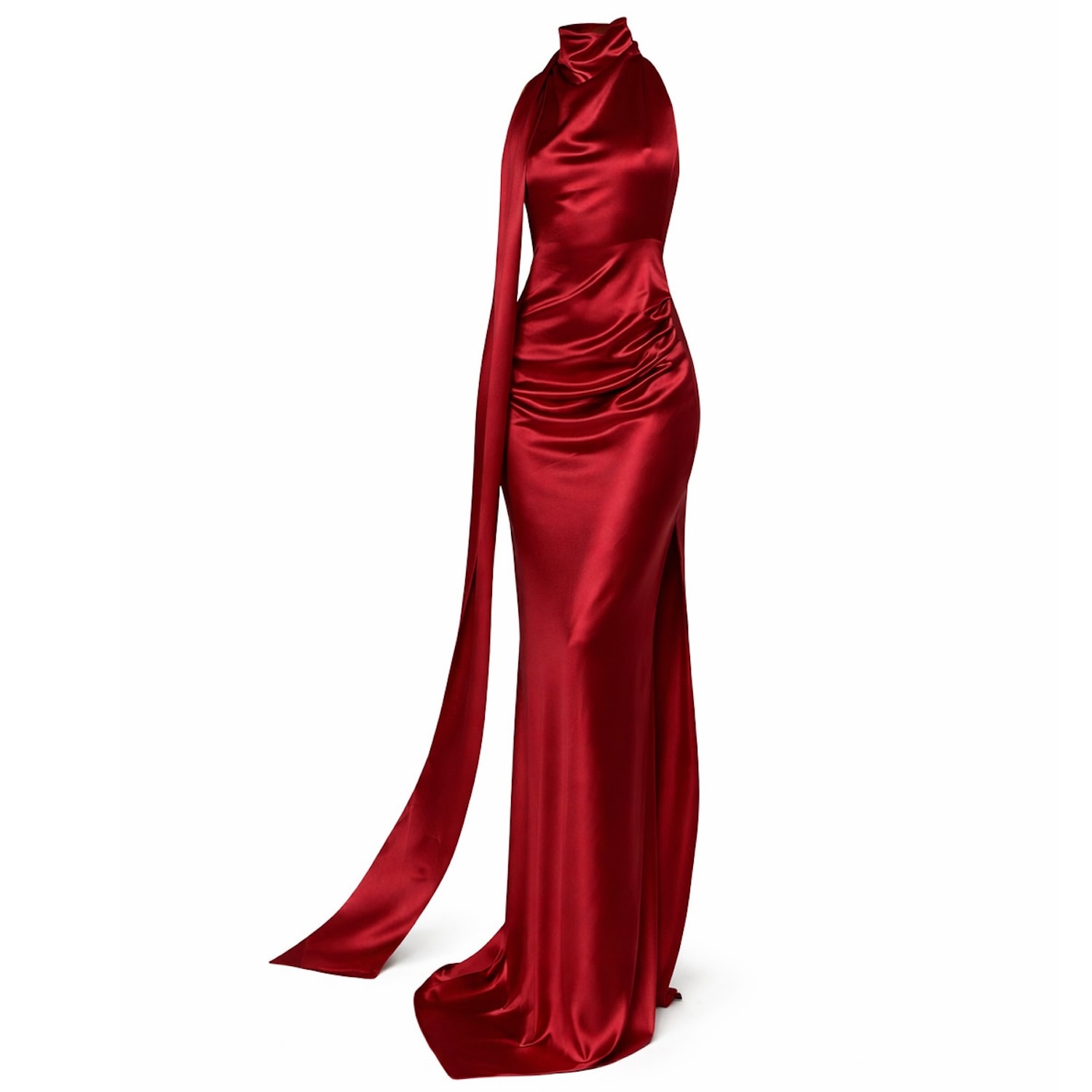 red cowl neck formal dress Katalyna Lace Cowl Neck Maxi Dress | Red | Womens main image 1