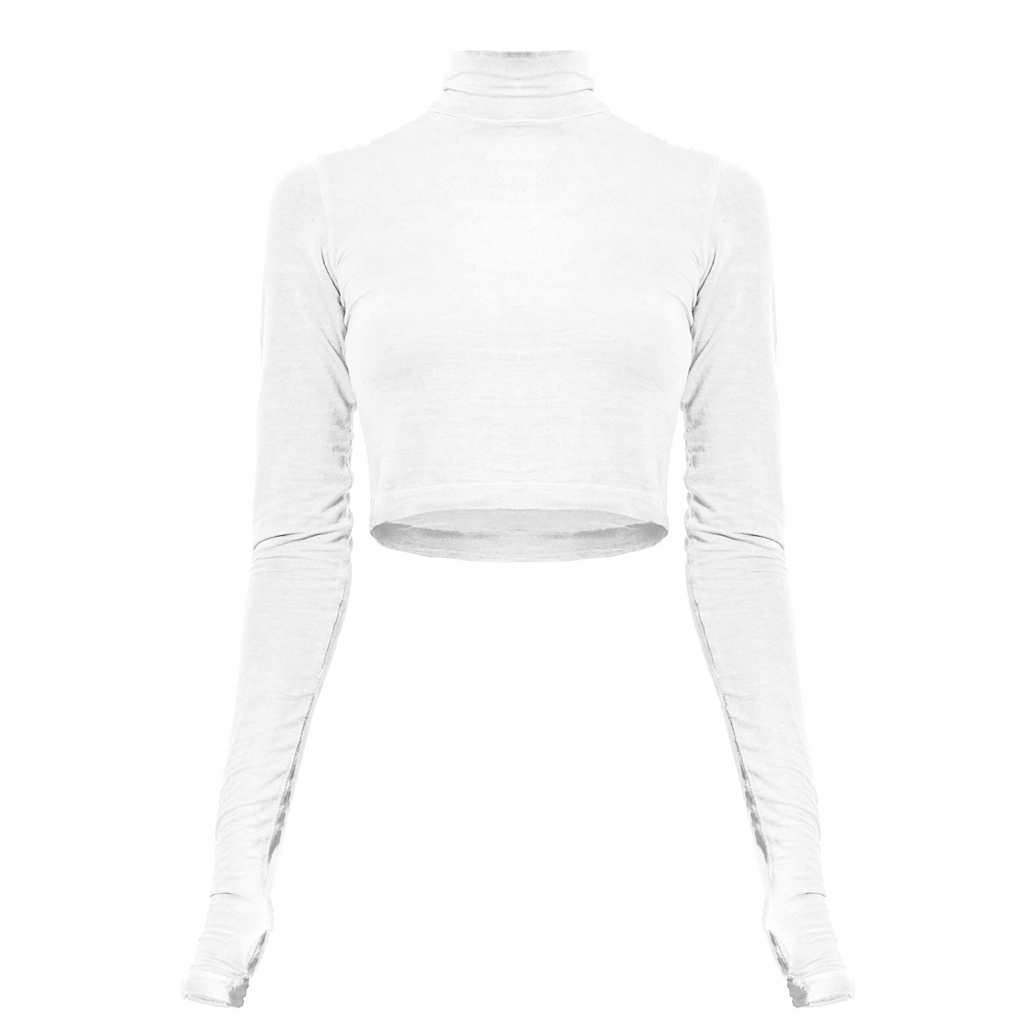 Na Body White - Women Long Sleeve Boho Crop Top | Zhenabia | Wolf