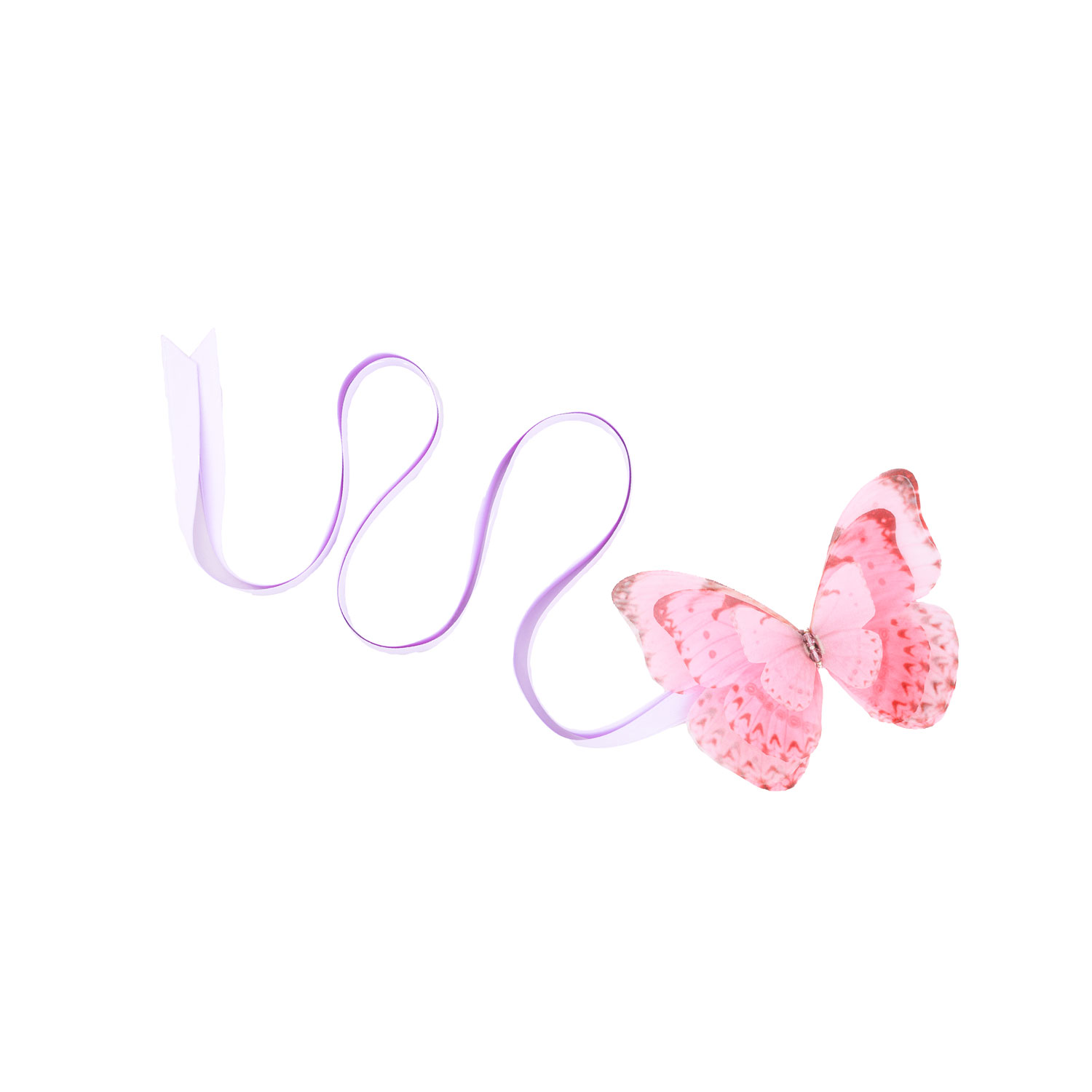 Pink and White Butterfly Silk Ribbon Scarf with pasted logo pony bow 05-1.jpg?crop=center&height=  main image 2
