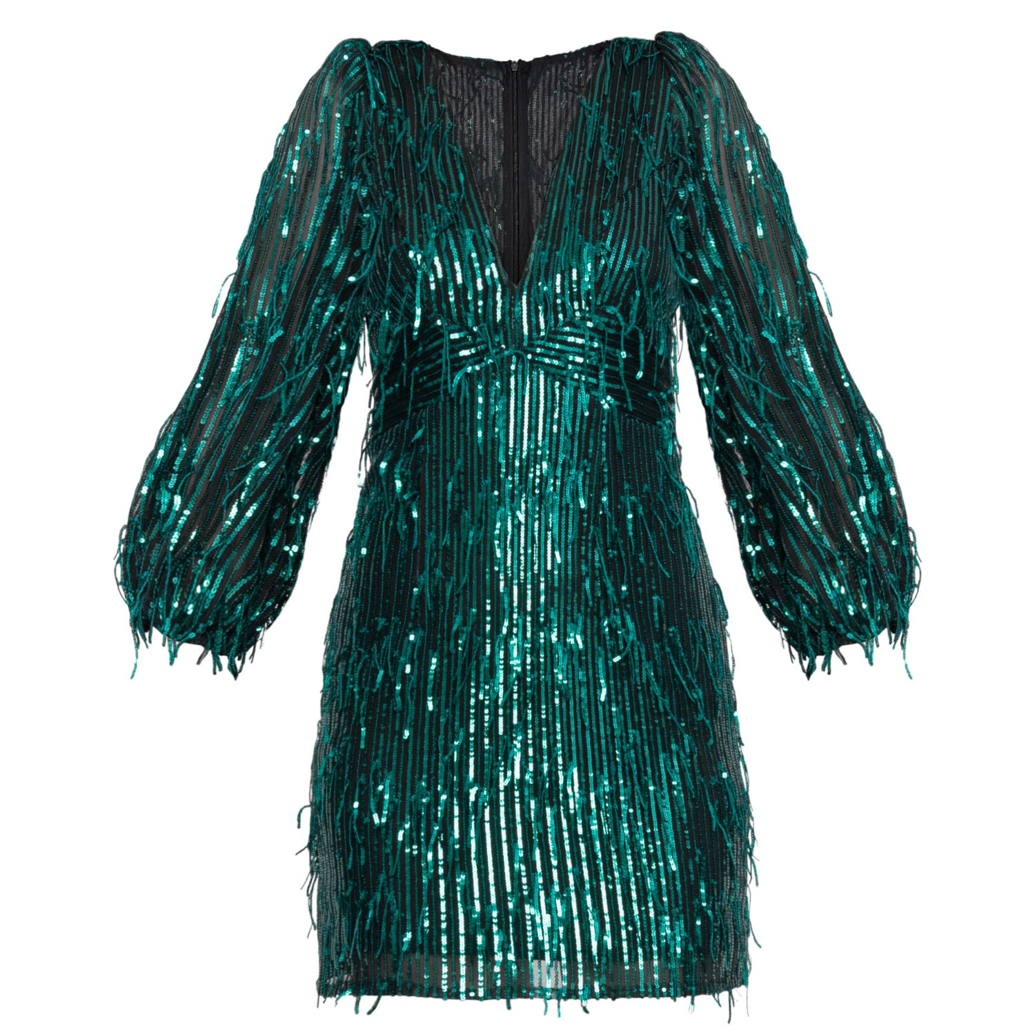 Emerald Green Sequin Mini Dress Laura | Angelika Jozefczyk | Wolf & Badger