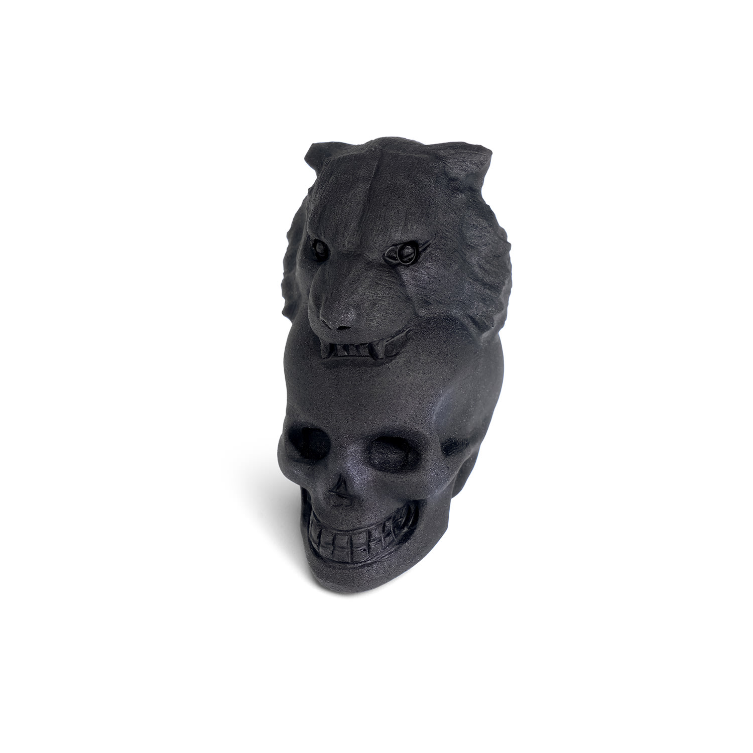 Obsidian Crystal Jaguar Guardian Skull Sculpture | AWNL