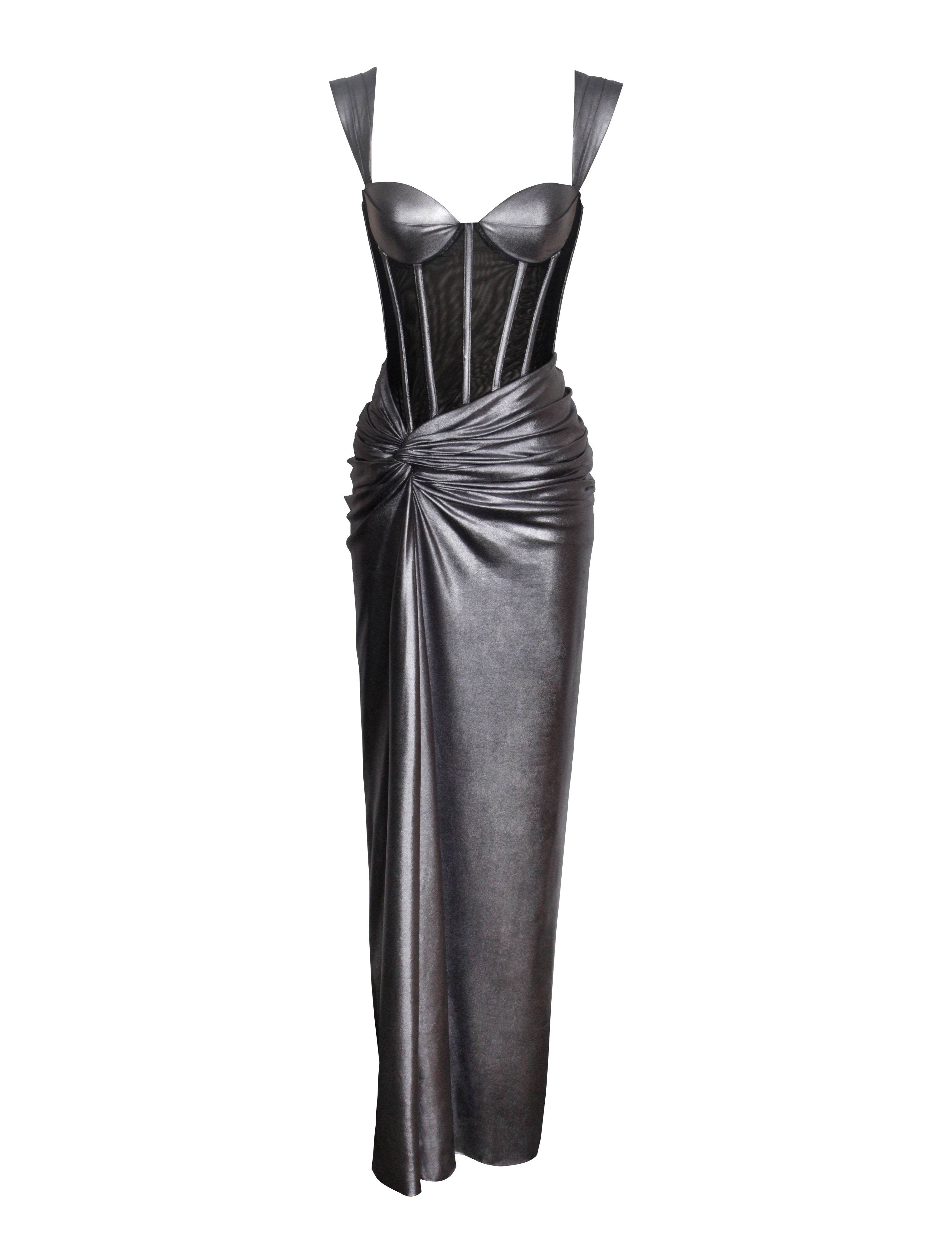 metallic corset dress Crystal Mesh Gold Dress with Underbust Metallic Gold Corset S