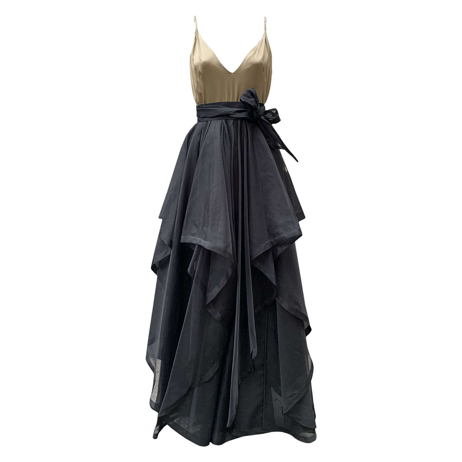 slim fit dress slacks Gold 1930s Sequined Patchwork Halter Backless Evening Dress main image 1