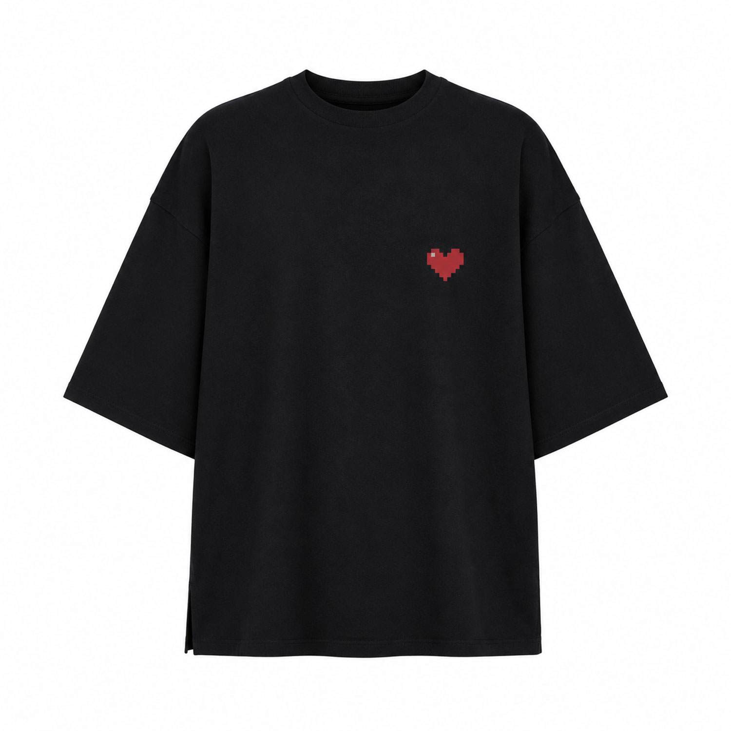 Oversized Black T-Shirt With Heart Logo | mysimplicated | Wolf