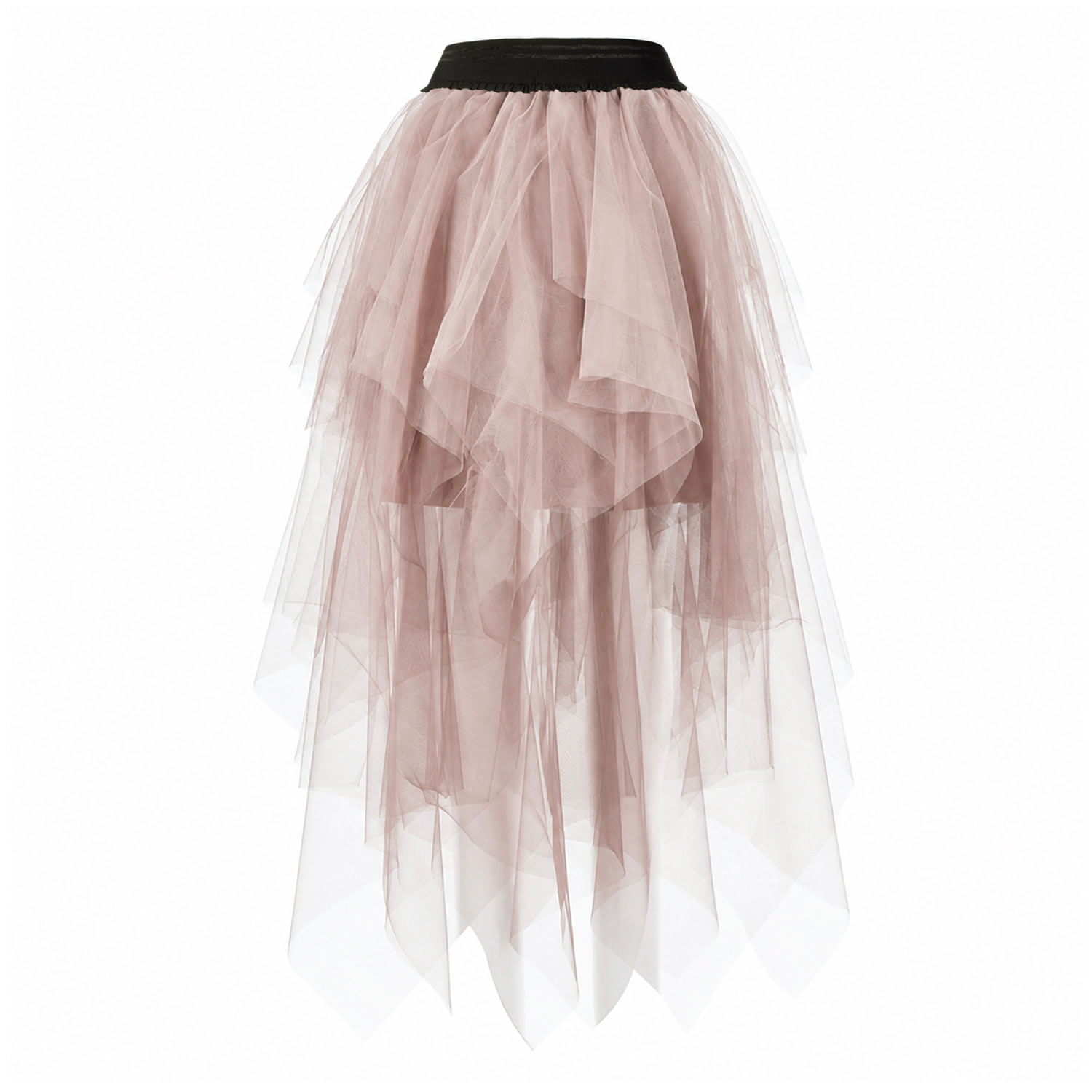 Tulle Tiered Belt Skirt／MAISON SPECIAL Pink Layered Tulle Skirt - Elegant Occasion Wear | JANA COSHÈ