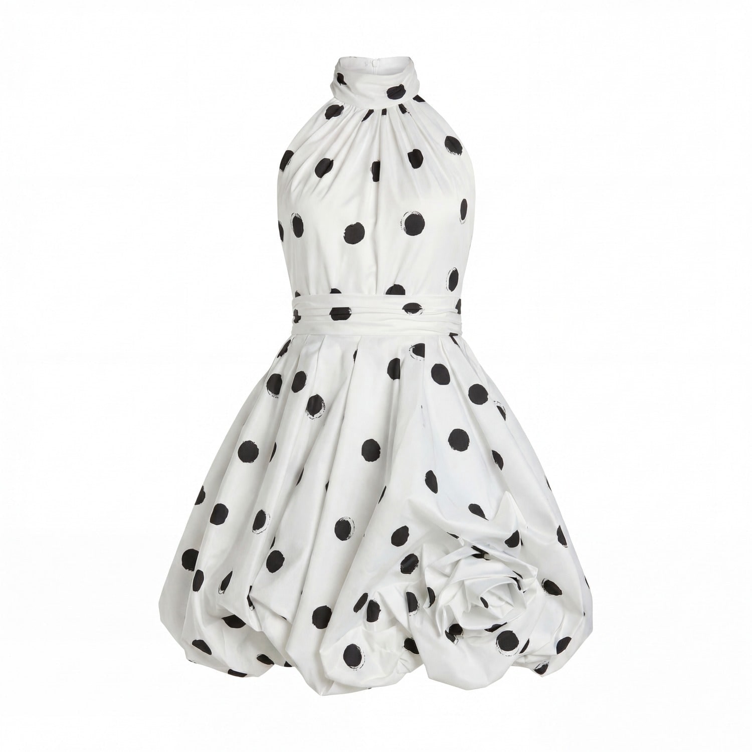 halter neck polka dot mini dress Pink Vanilla Dark Brown Polka Dot Halter Neck Mini Dress
