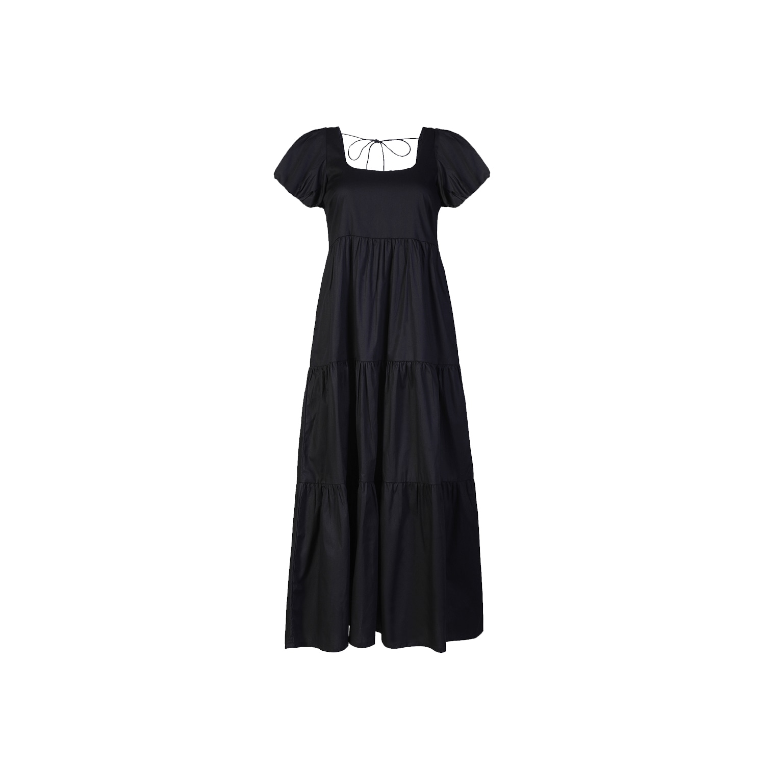 white christmas dresses Kasper Women's Soft V-Neck Tiered Midi Dress - Black main image 0