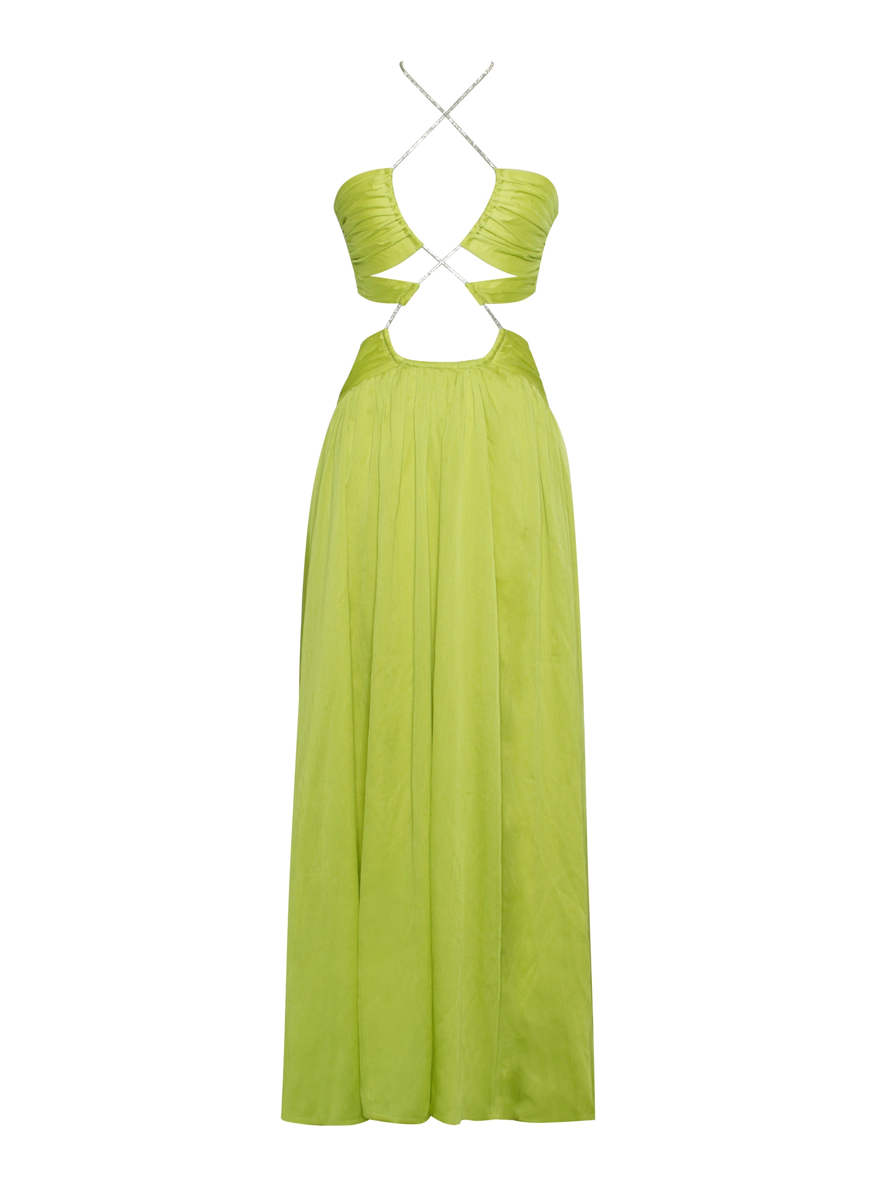 lemon chiffon maxi dress Women's Lemon Chiffon Halterneck Dropped Waist Maxi Dress