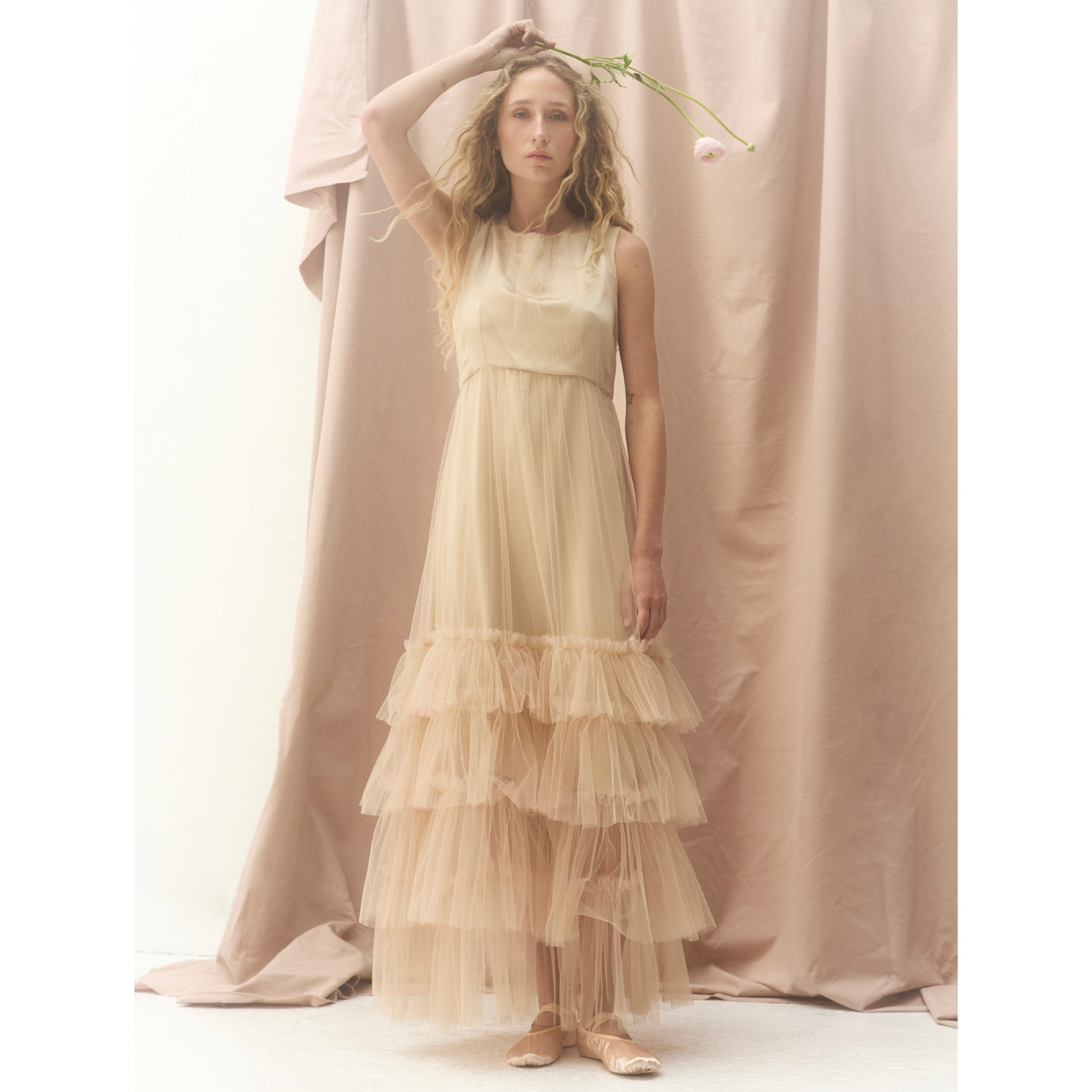 formal tutu dresses Princess A-line Hot Pink Tiered Tulle Long Prom Dress Evening Dress US6 / Rust