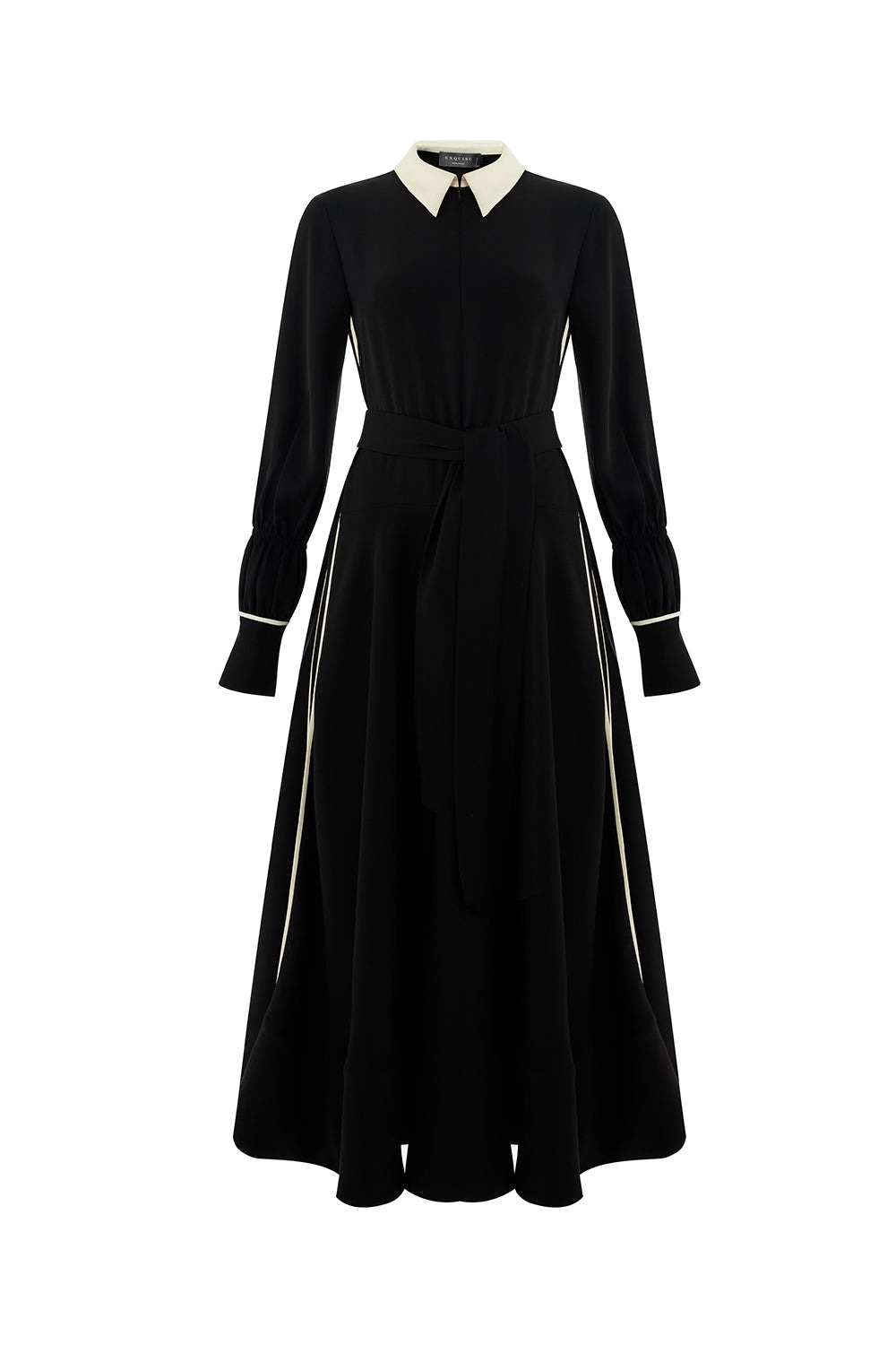 black dress with black collar Self-Portrait Bow-detail crepe minidress main image 0