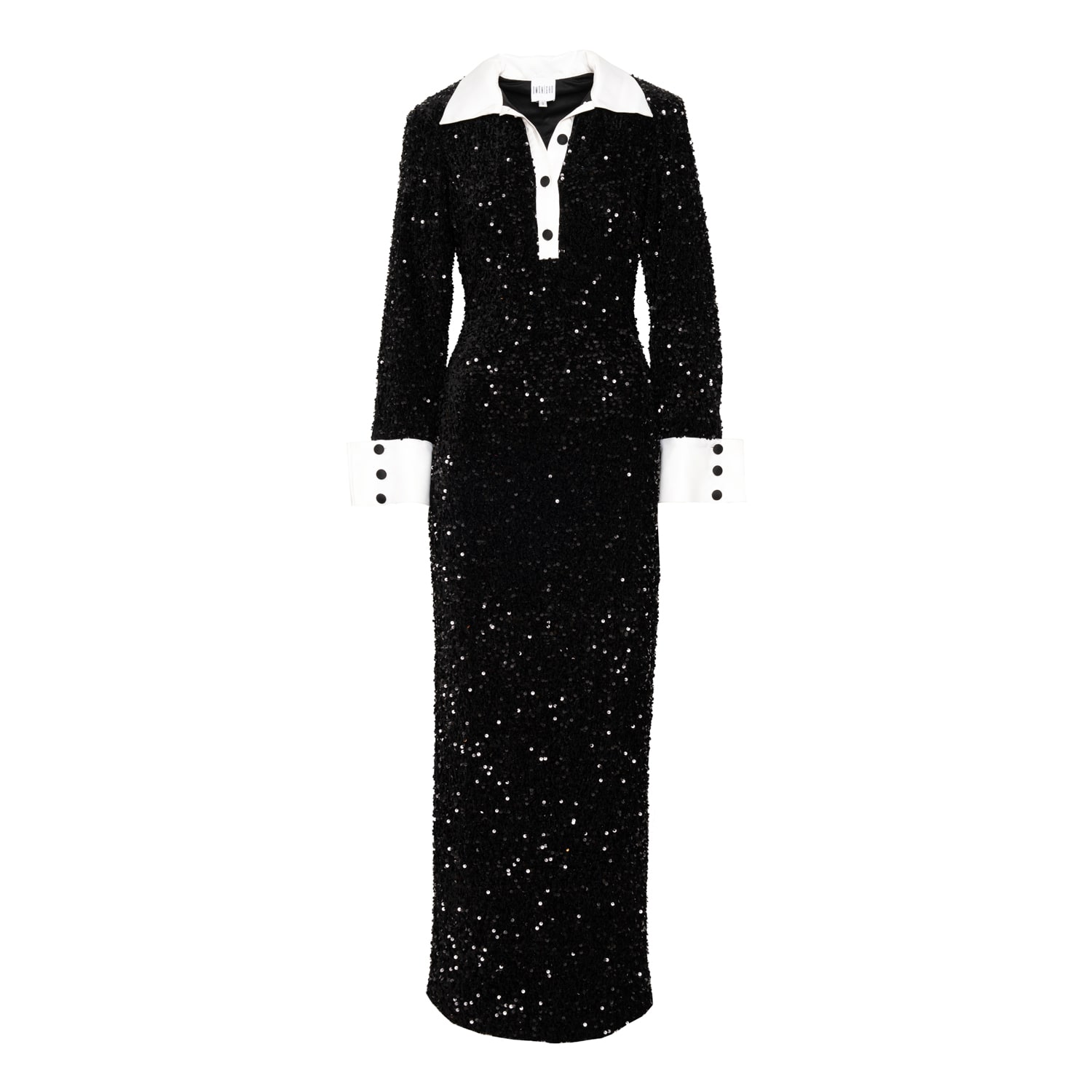 Ofuure Sequin Velvet Maxi Dress - Black