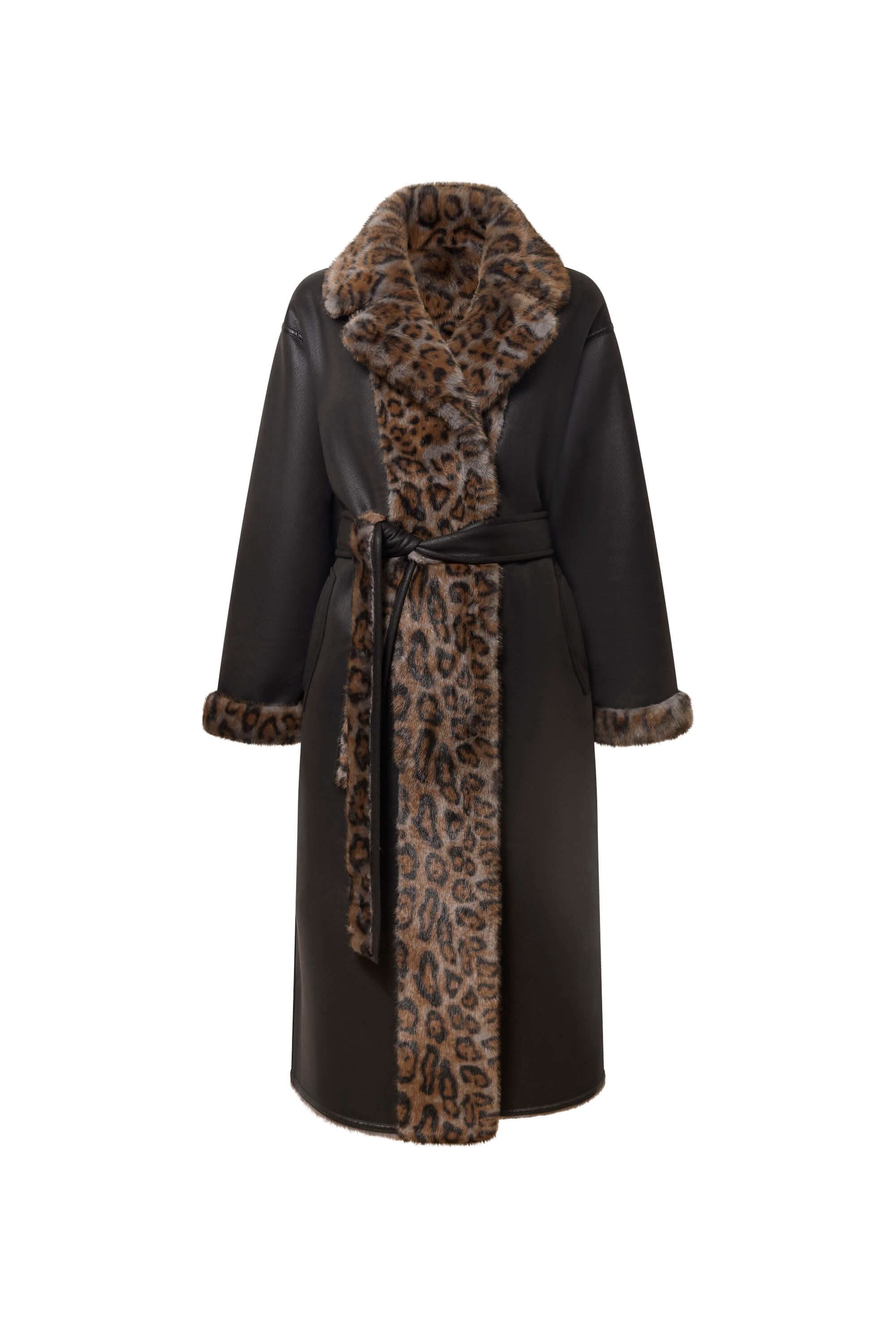 Reversible Leopard Faux Fur Coat | James Lakeland | Wolf & Badger