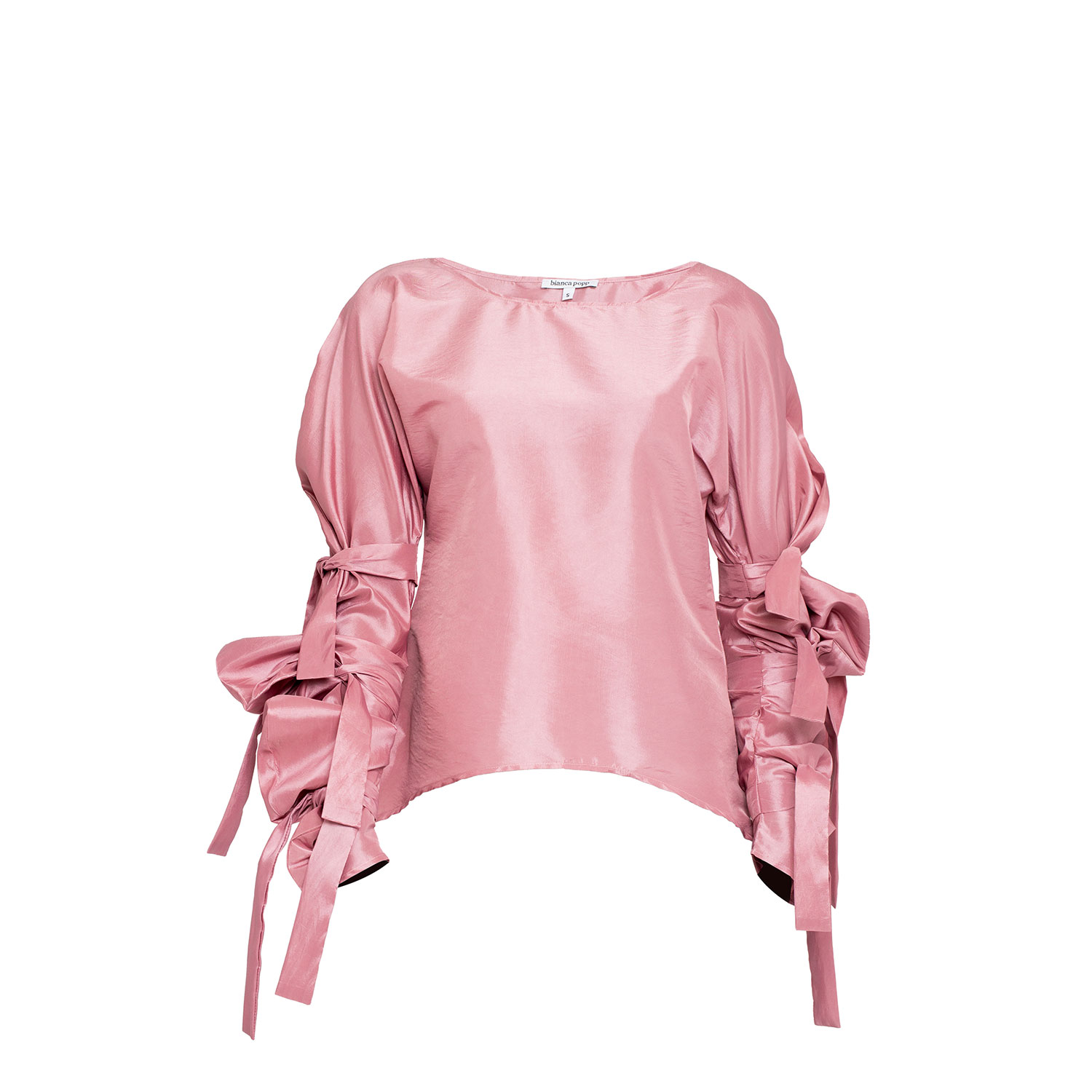 Ribbon Wrapped Blouse In Pink Taffeta | Bianca Popp | Wolf & Badger
