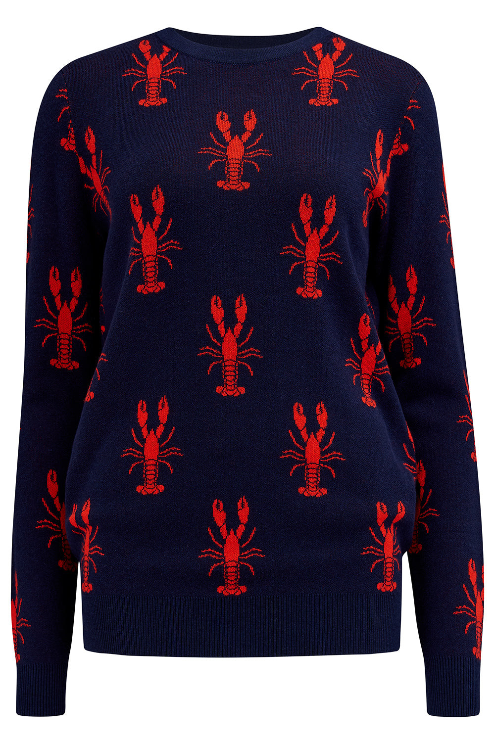Rosie Sweater Navy, Lobster Repeat | Sugarhill Brighton | Wolf