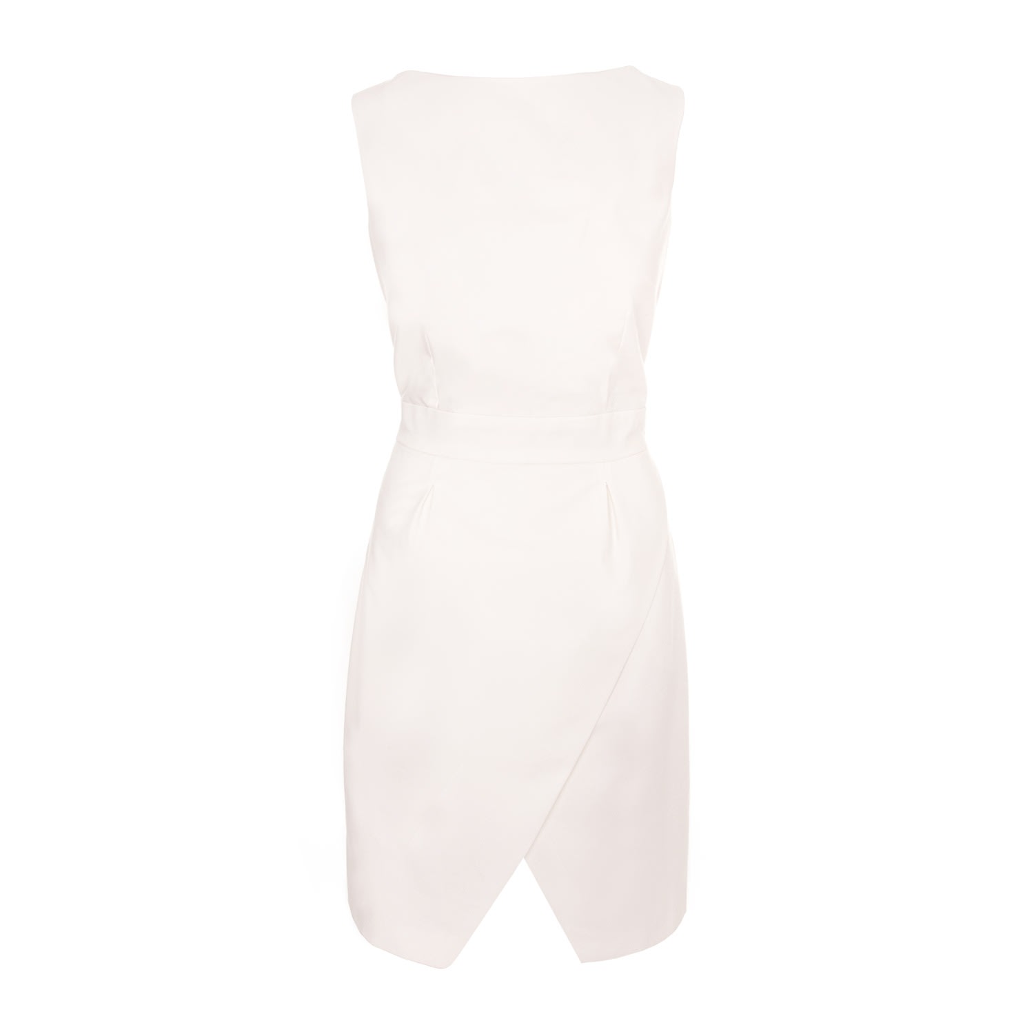 Avenue N29 Round Neckline Wrap Midi Dress - White