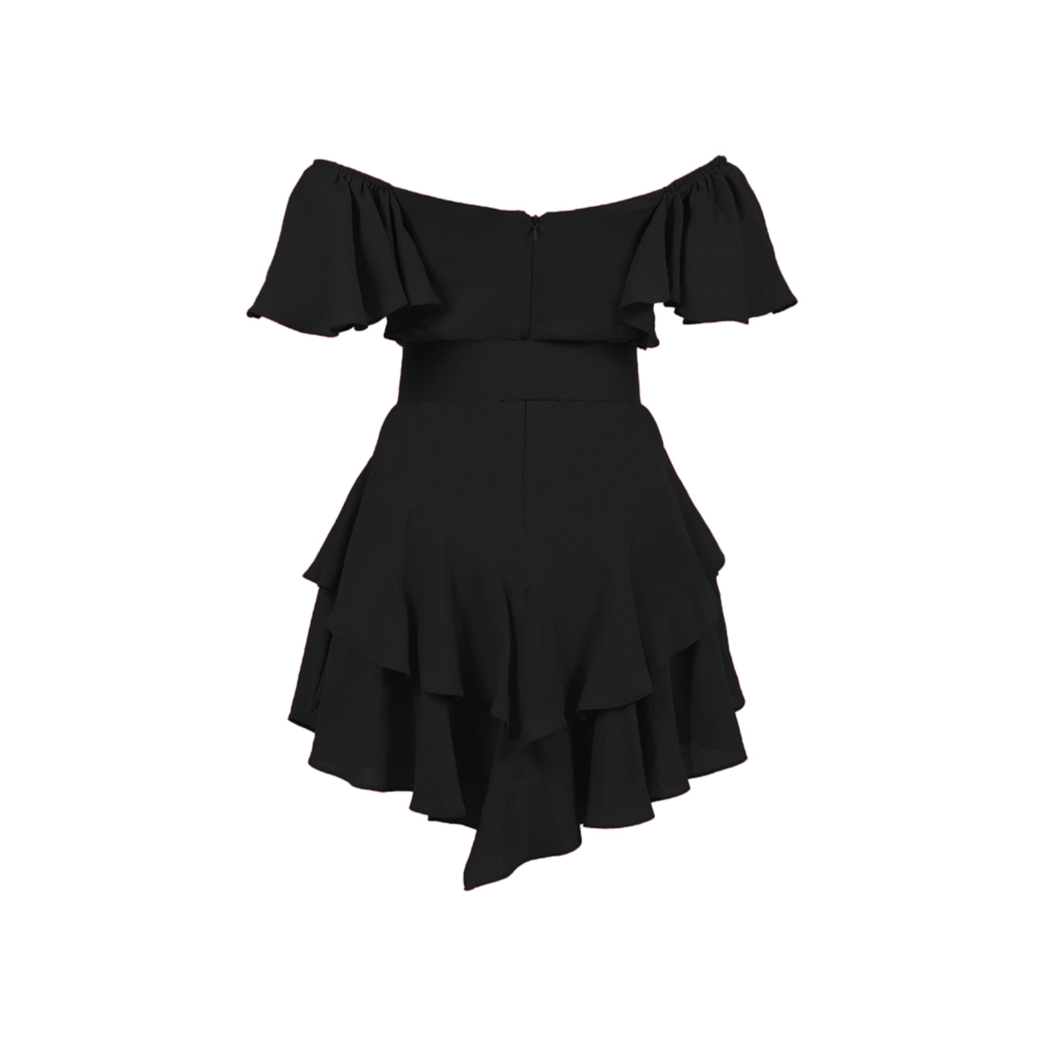 Samba Black Mini Linen Ruffle Cocktail Dress | Alina Cernatescu | Wolf &  Badger