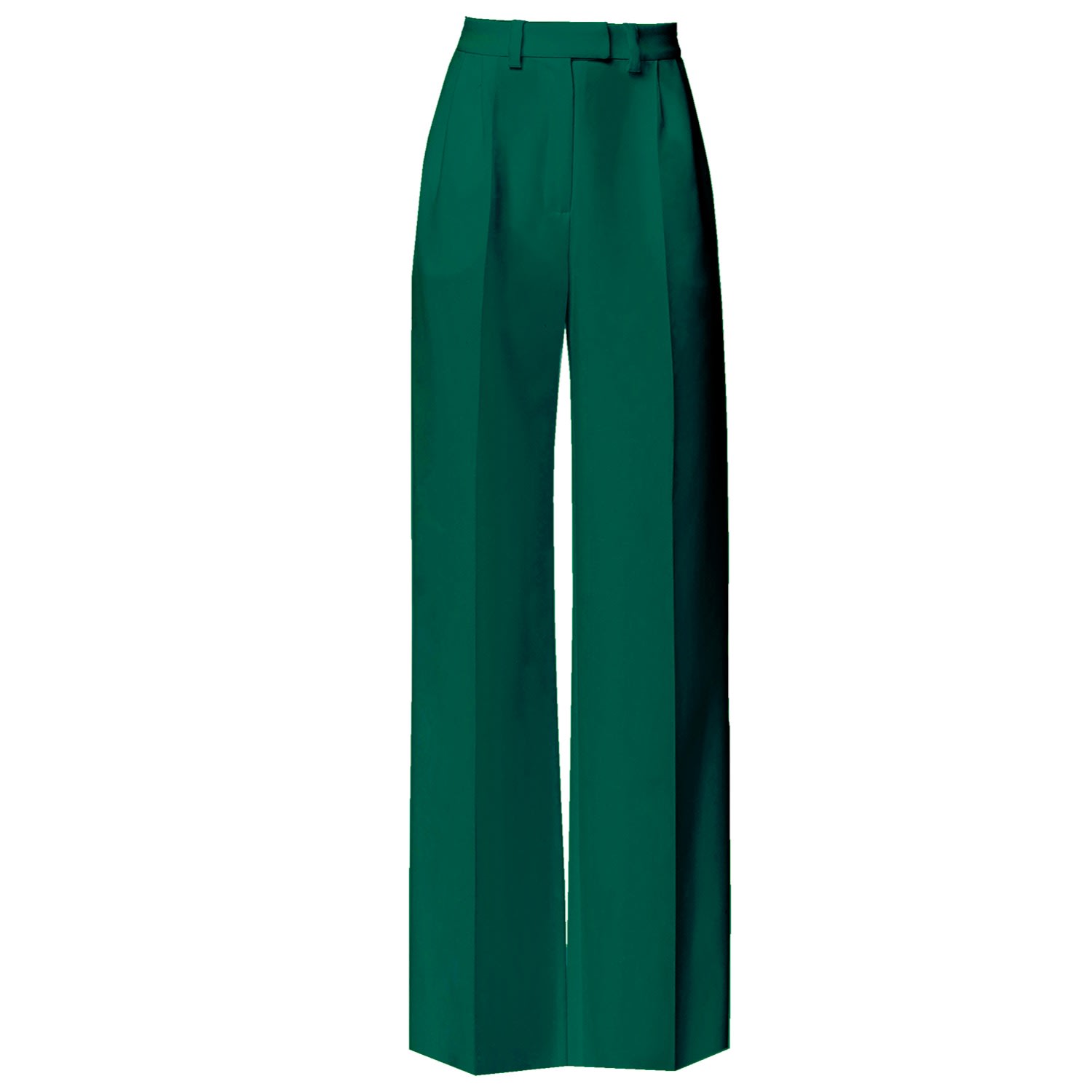 Emerald Green High-Waisted Wide-Leg Trousers Sanremo | Angelika