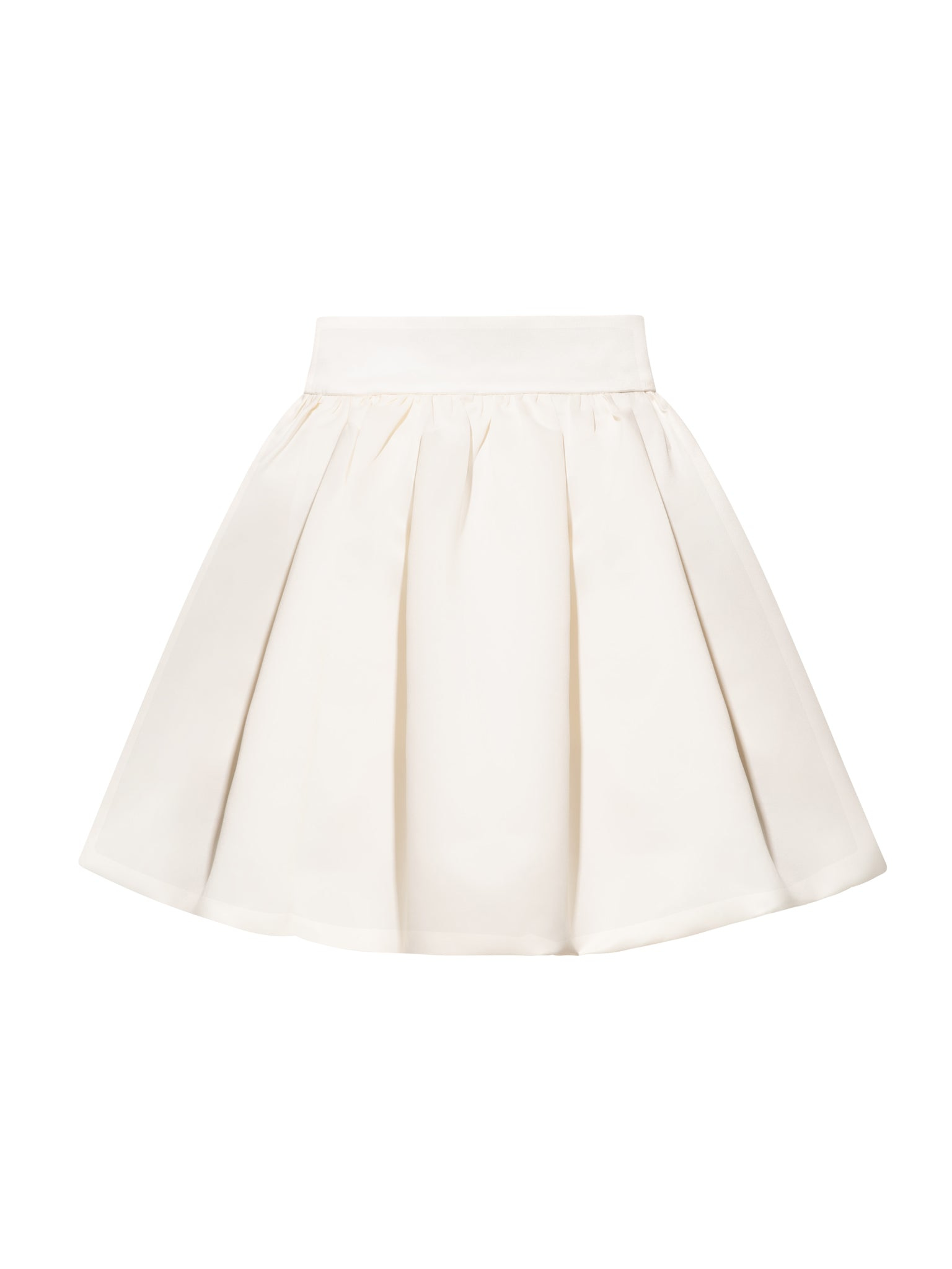 Satin Balloon Mini Skirt - Pearl White | Tia Dorraine | Wolf & Badger