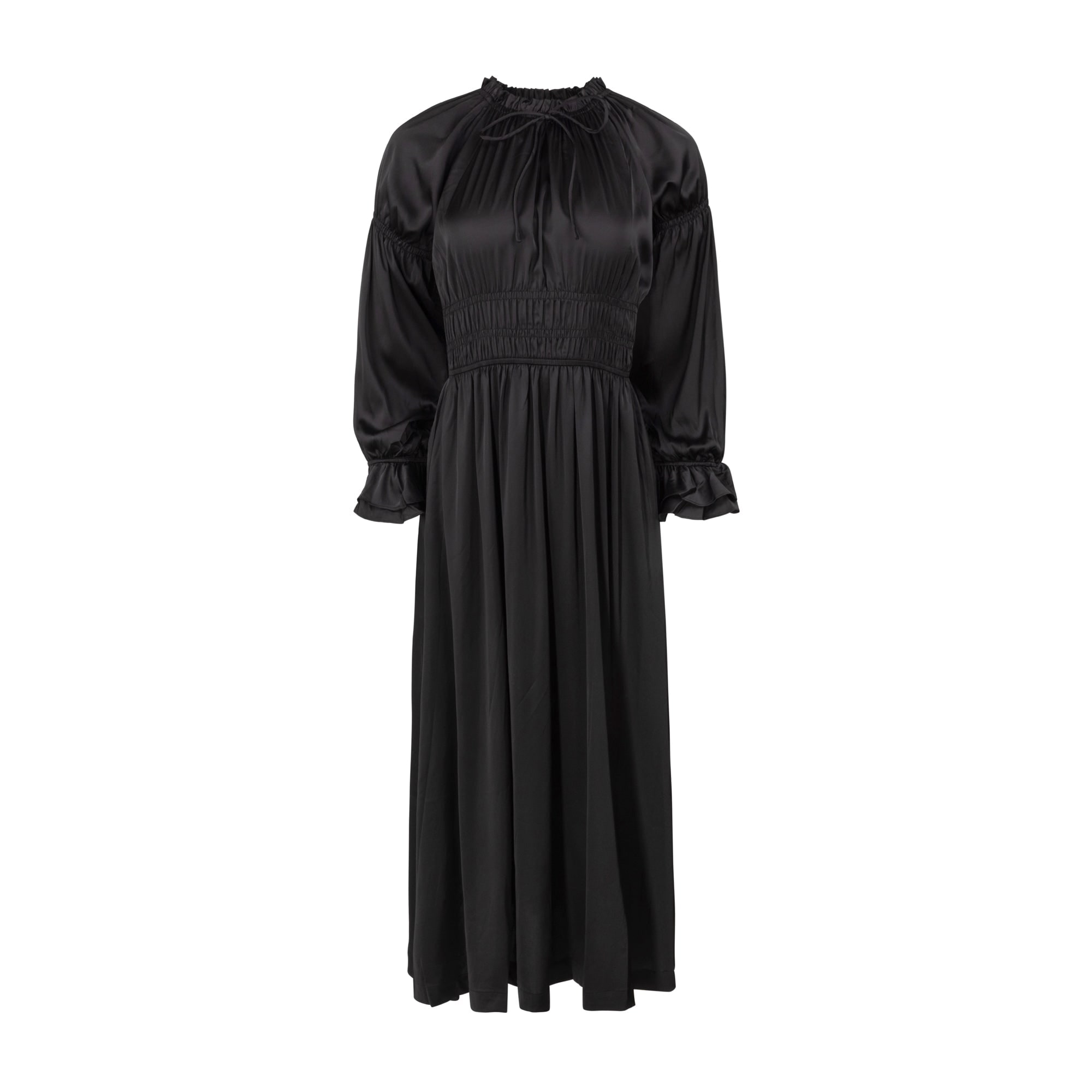 dark purple summer dress ROVE Linen-Cotton Midi Dress - Back Details