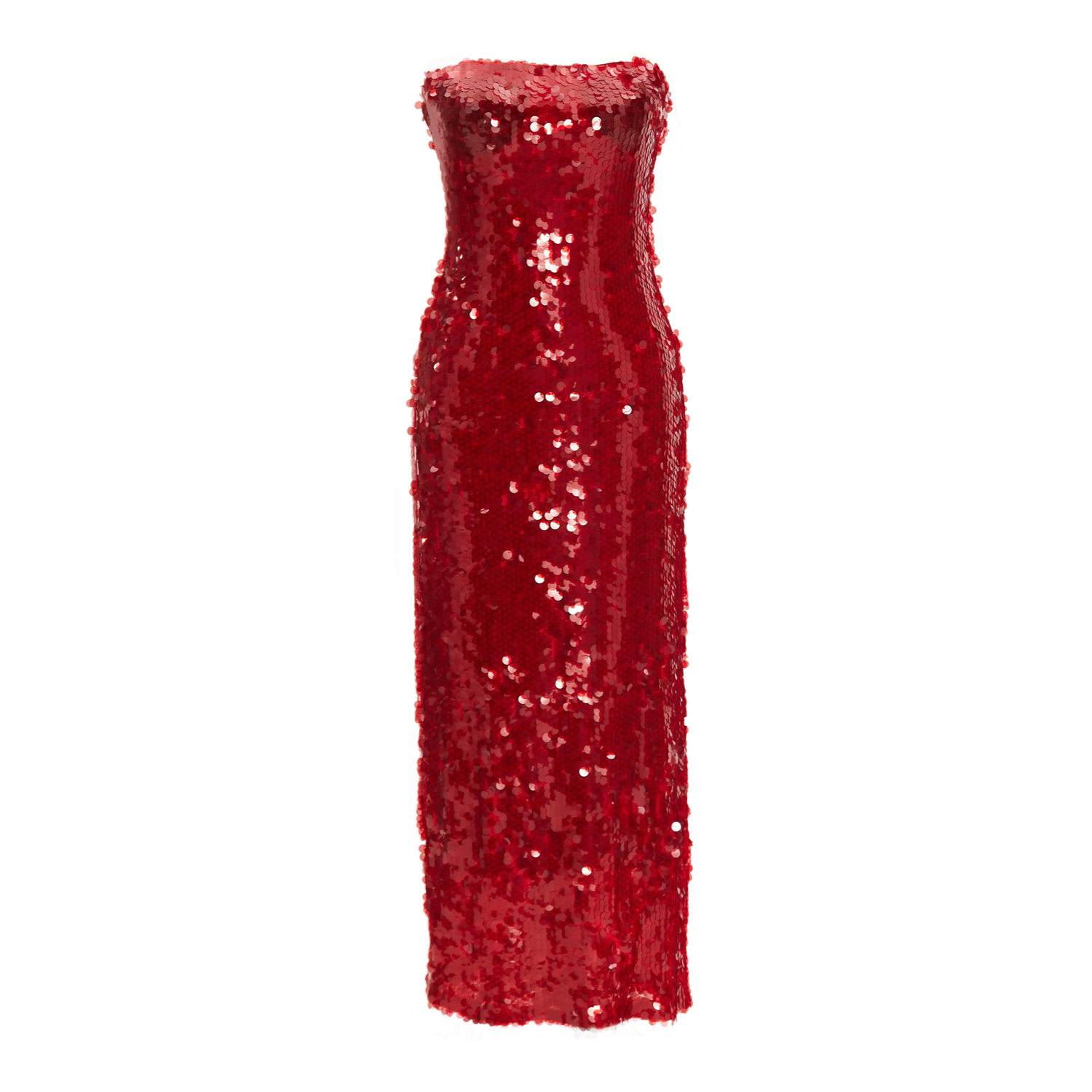 Sequin Strapless Gown In Dark Red | BY FELIZIA | Wolf & Badger