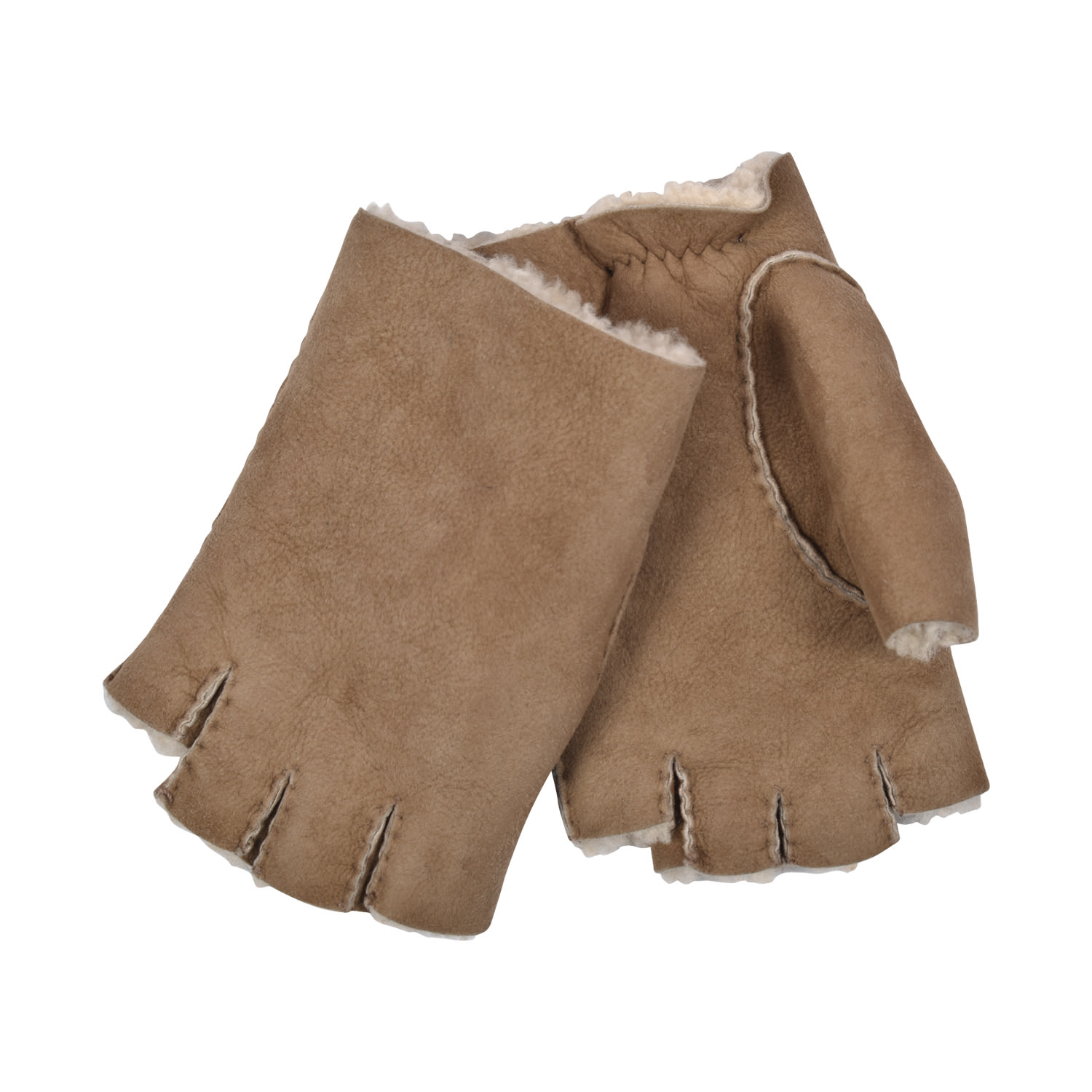 Sheepskin Gloves Mojabe Oatmeal Fingerless Gloves | Owen Barry